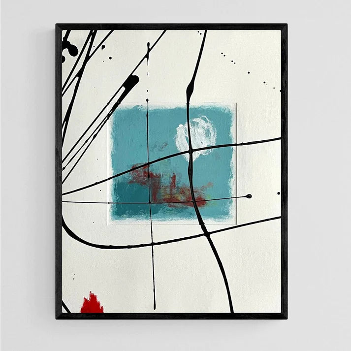 Abstract Painting 'FIRE DOWN BELOW' - Original Framed Abstract Art Painting Sam Lewis