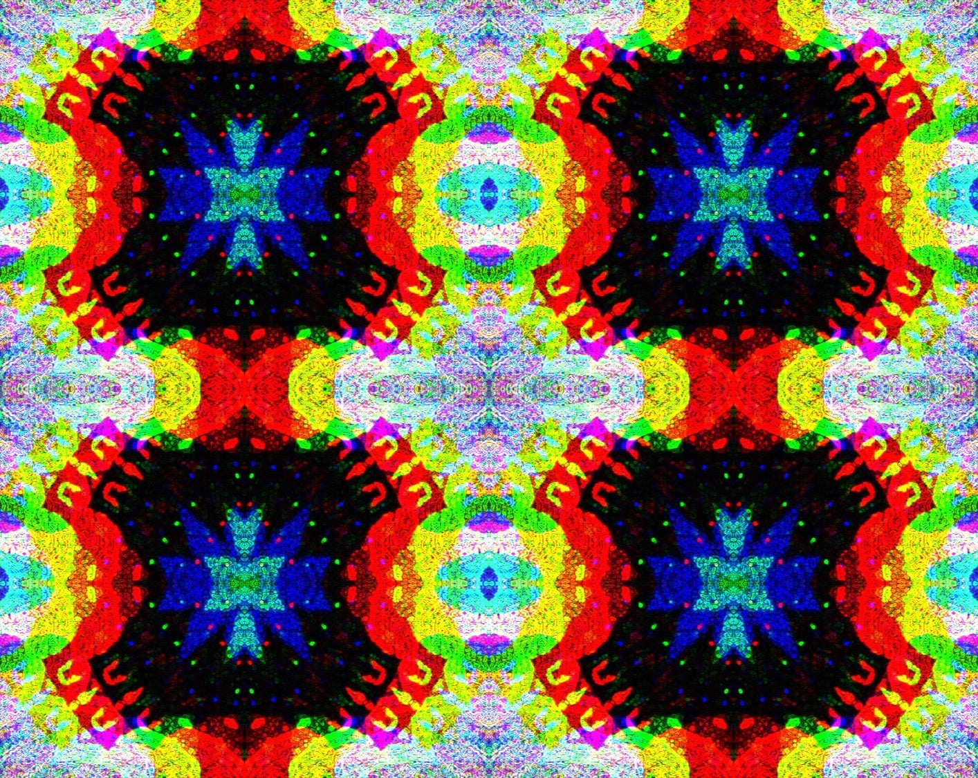 Abstract Acrylic Design Digital Expressionist Figurative Painting Prints Surrealism 'FLOWER BEARS' Original Print, Mixed Media Digital and Ink Drawing Camille Brack