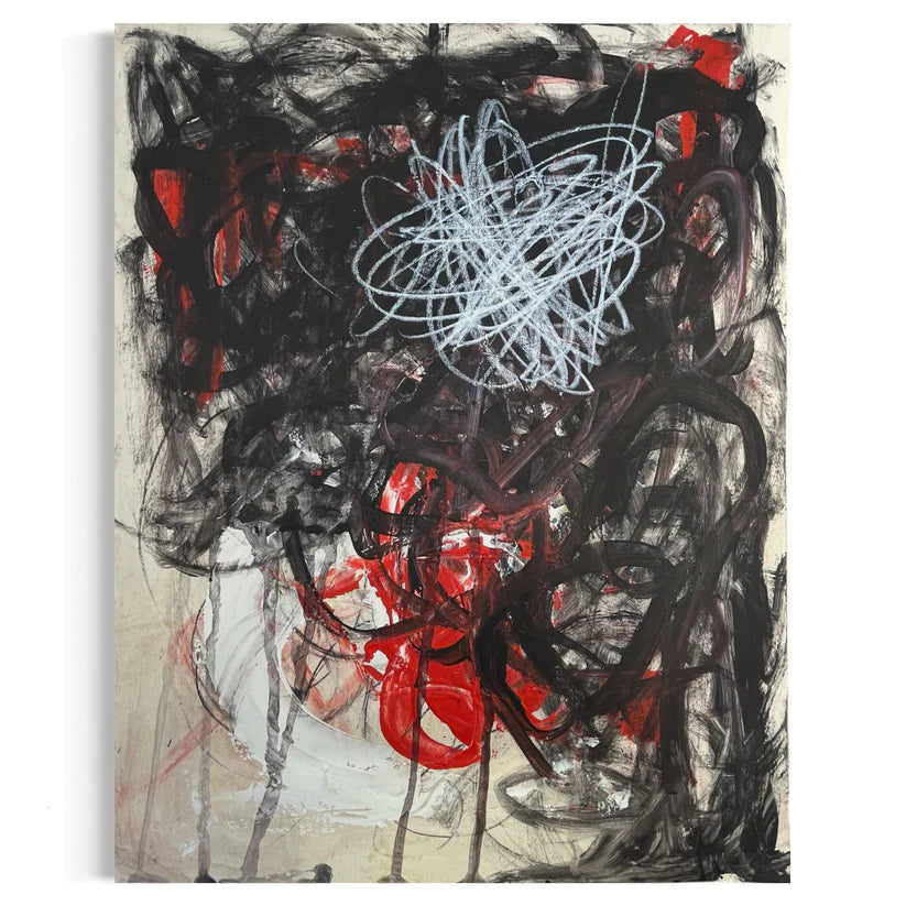 Abstract Mixed Media Painting 'FLOWER PUDDING' - Mixed Media Abstract Art Painting Sam Lewis