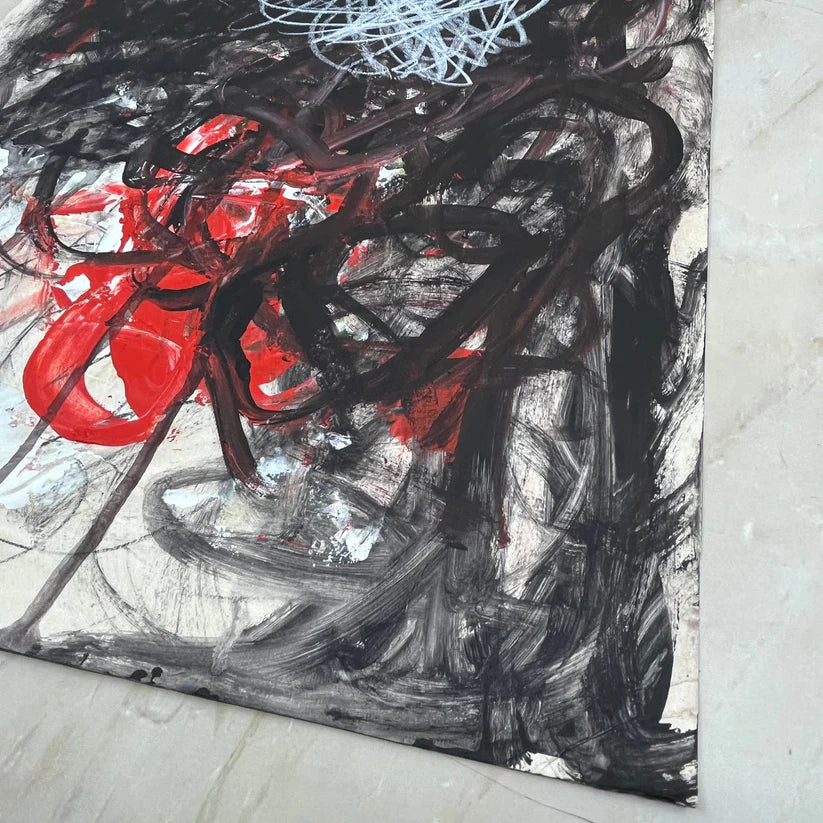 Abstract Mixed Media Painting 'FLOWER PUDDING' - Mixed Media Abstract Art Painting Sam Lewis