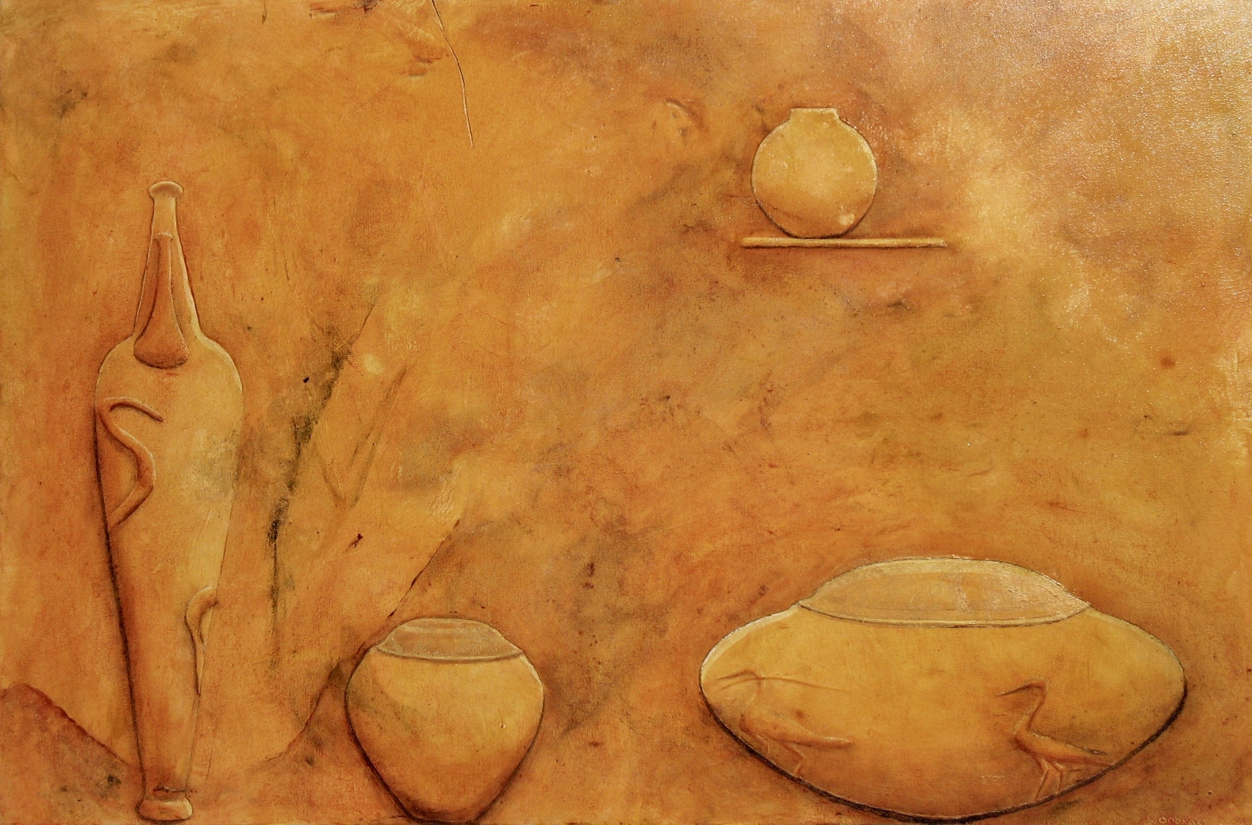 Figurative Oil 'FOUR SMALL JARS' - Oil on Canvas Laurie Goodhart