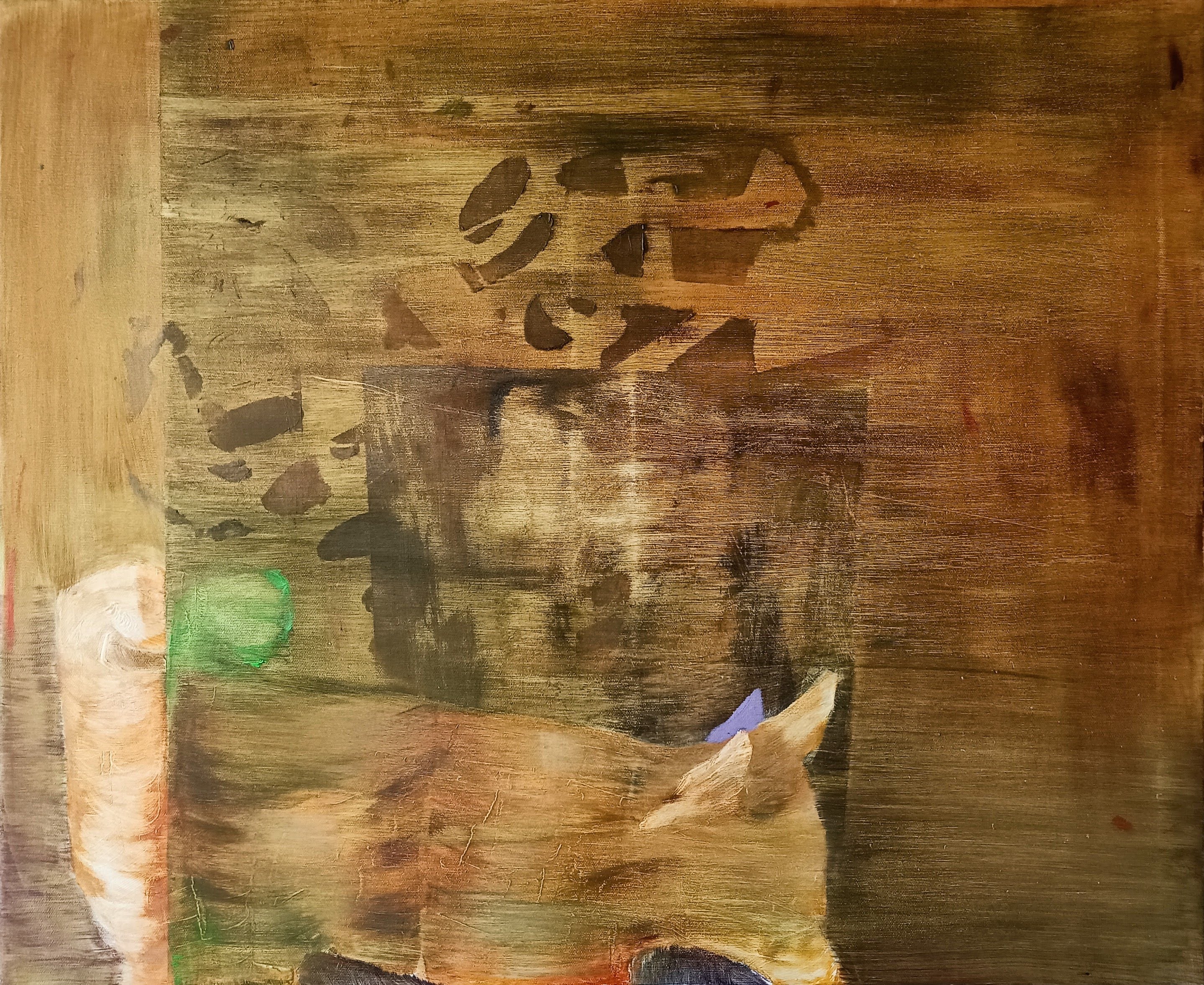 Painting 'FOXES IN AMBER' - Oil on Canvas Karolina Zglobicka