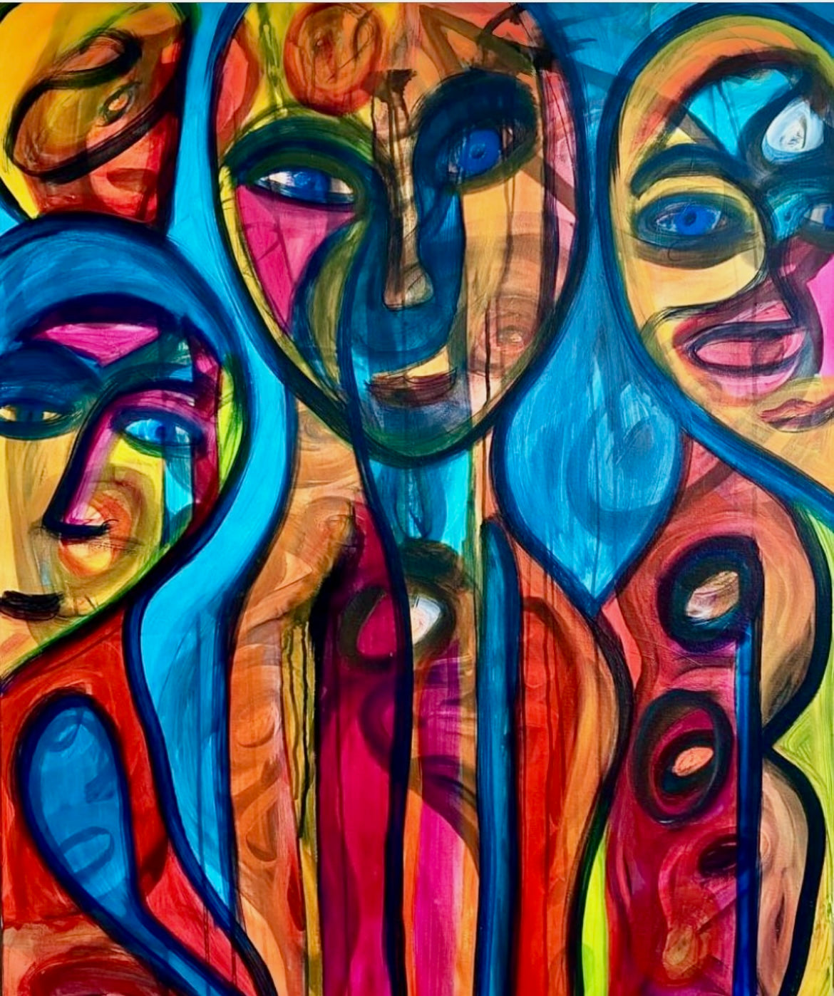 Acrylic 'FRIENDS' - Acrylic on Canvas John Bacon