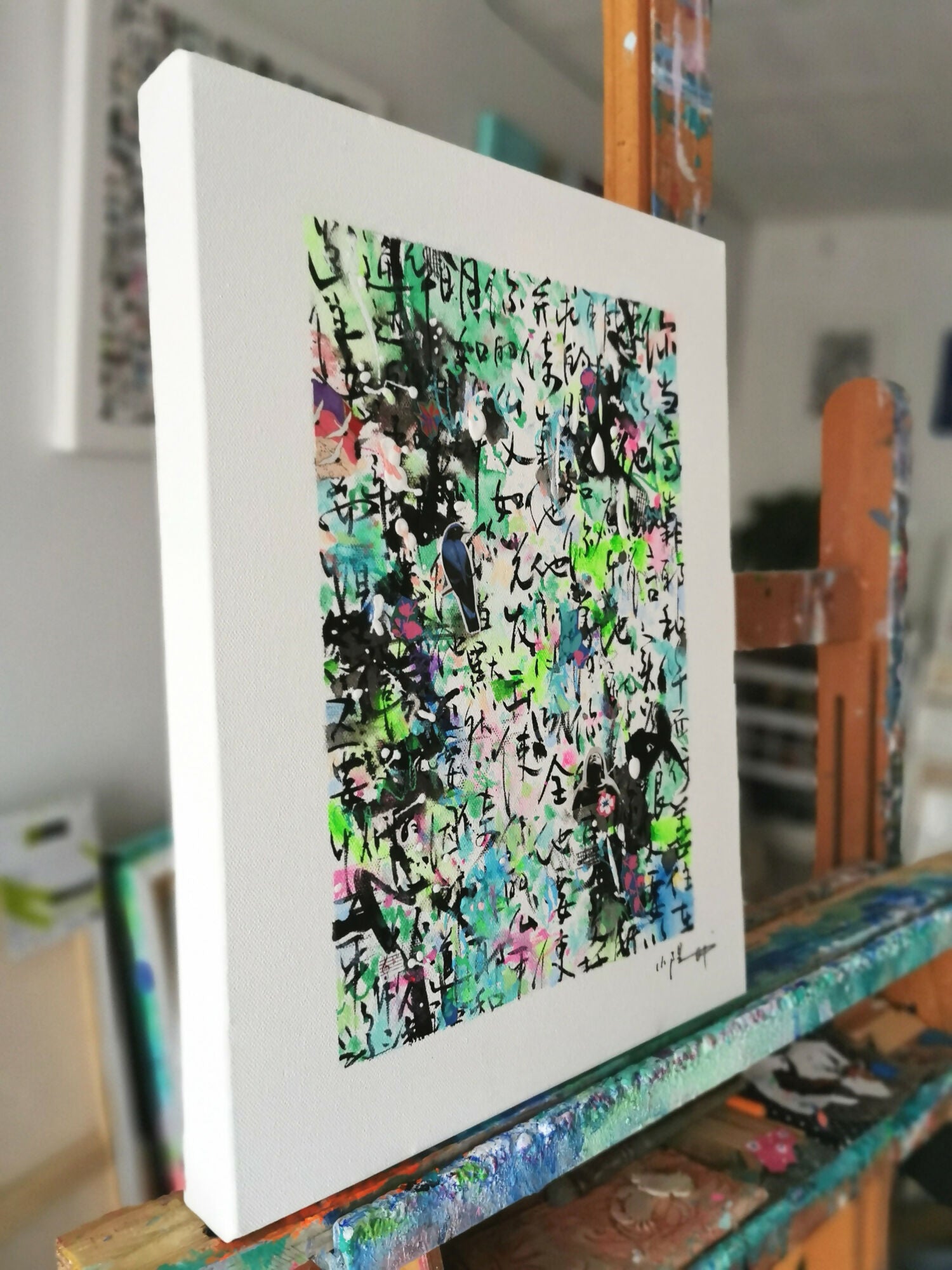 Abstract Acrylic Collage Contemporary Landscape Mixed Media Pop Art Visionary Prayer XXII Xiaoyang Galas