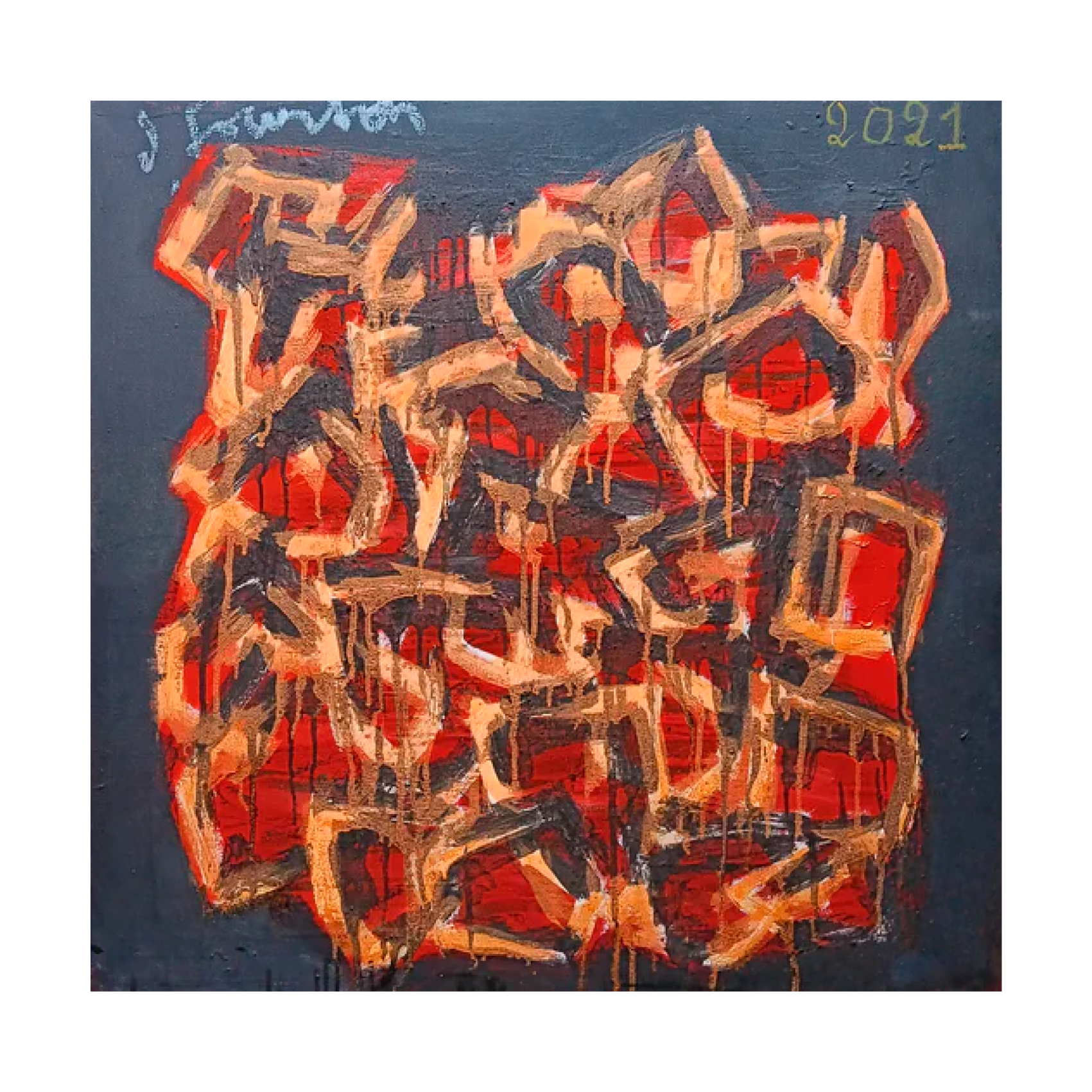Oil 'GREAT FEAST DAY' - Oil on canvas Jean Fourton