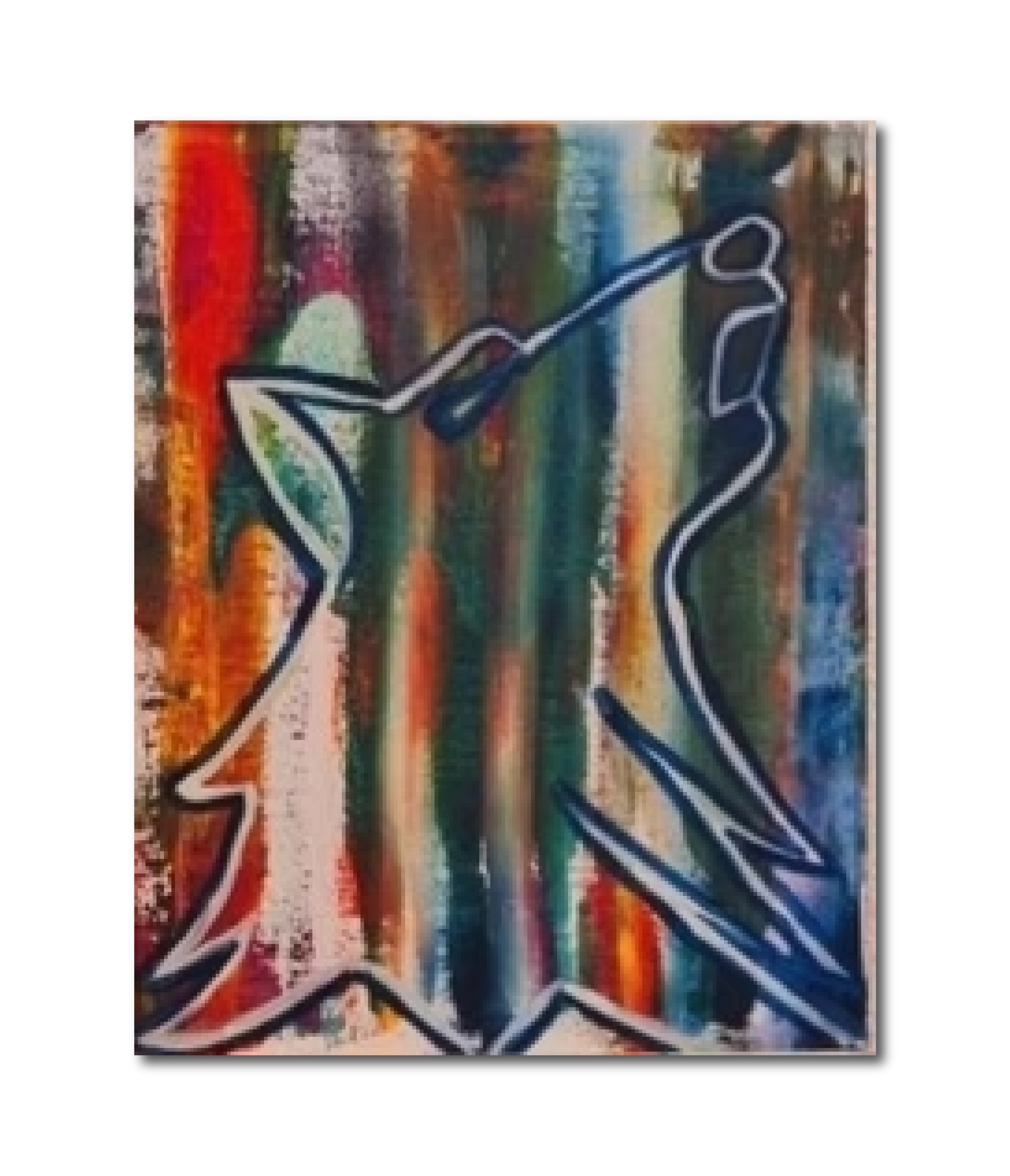 Abstract Contemporary Watercolor 'HOWLING WOLF' Lulu Trevizo