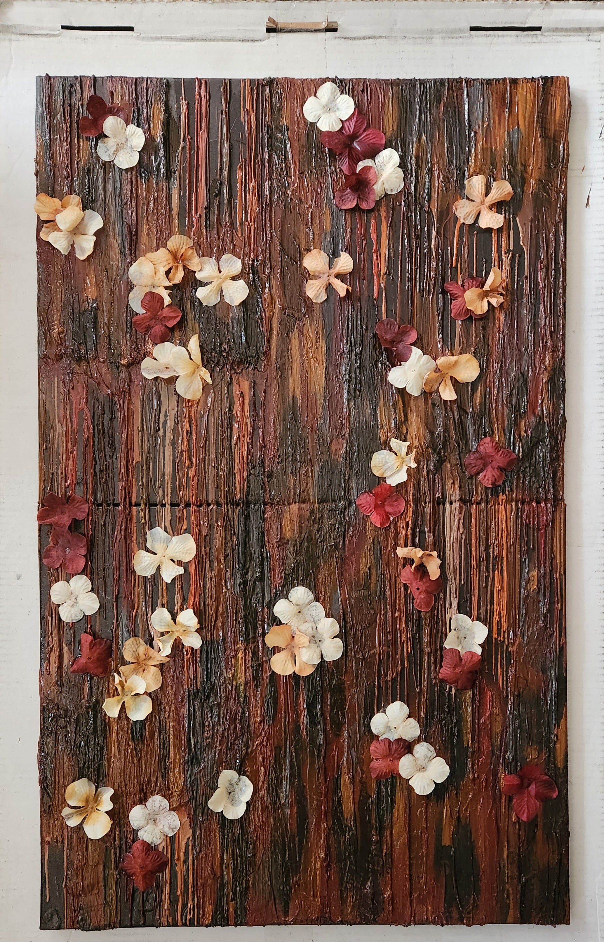 Abstract Acrylic Contemporary Painting 'TREE MELTING' Acrylic, Crayon, and Mixed Media Ulani Curry