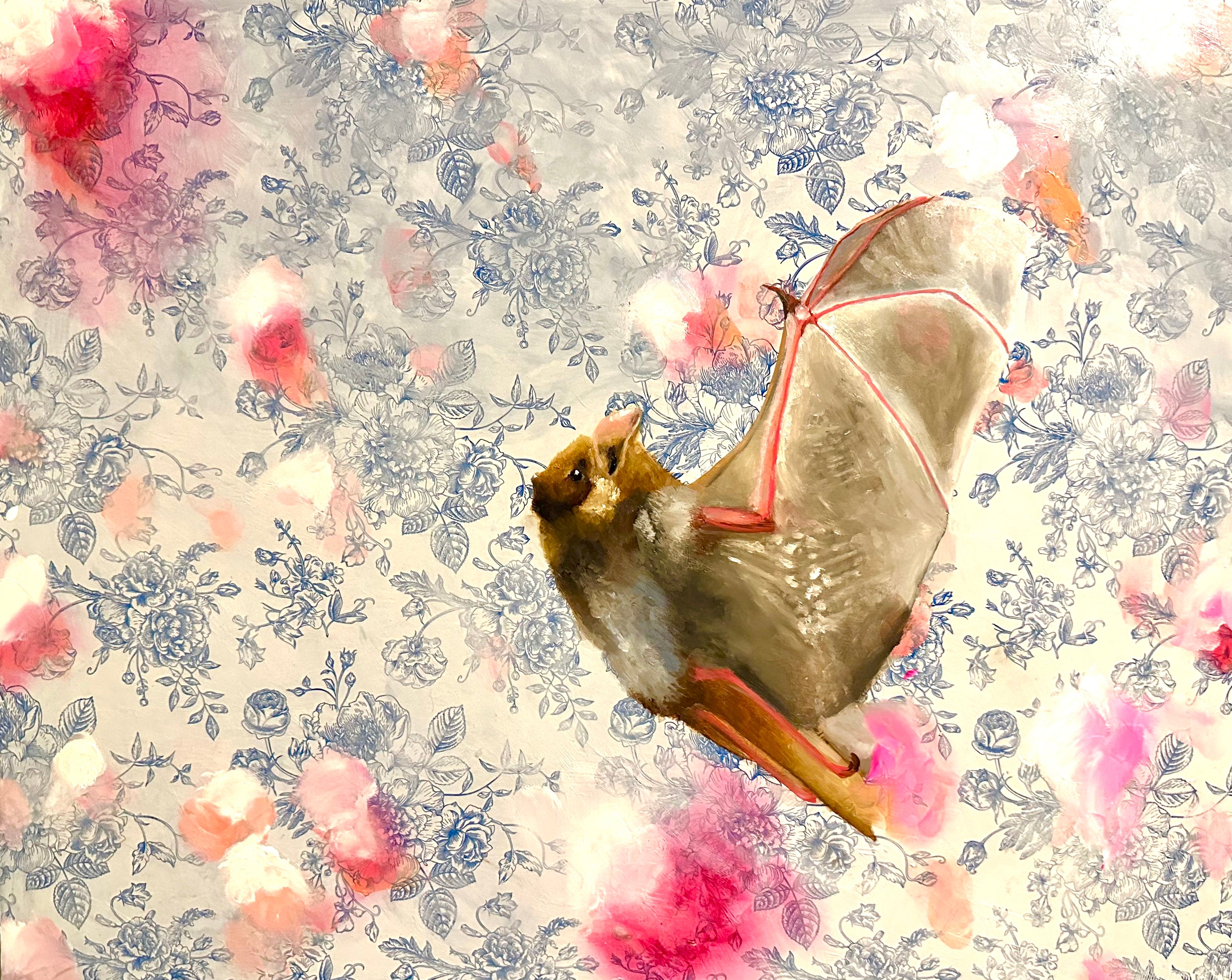 Oil 'I FLY AWAY' - Oil on Wrapping Paper, Mounted on Panel Michael Prettyman