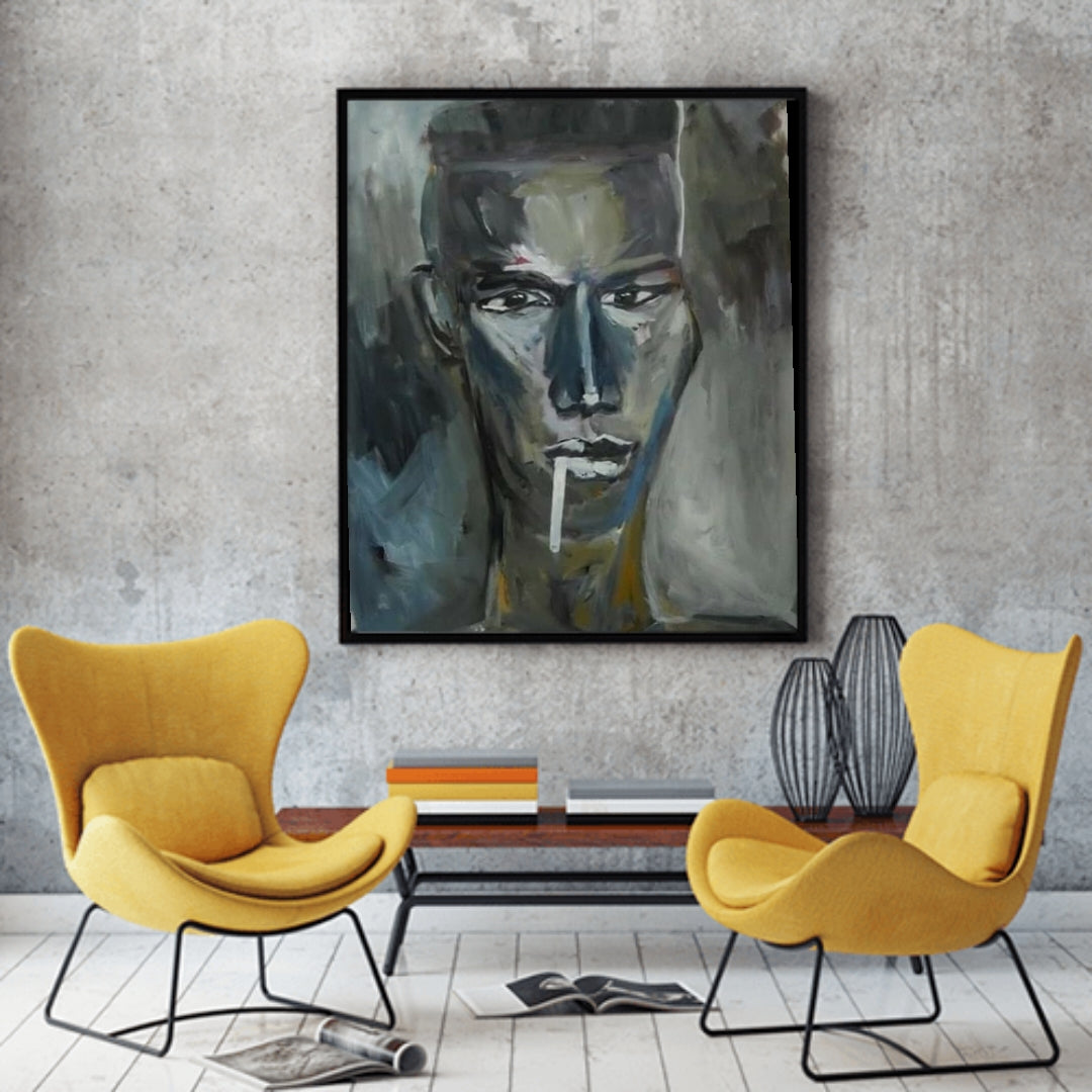 Acrylic Contemporary Expressionist Figurative Painting Pop Art 17-37. NIghtClubbing. Grace Jones Gisela Hammer