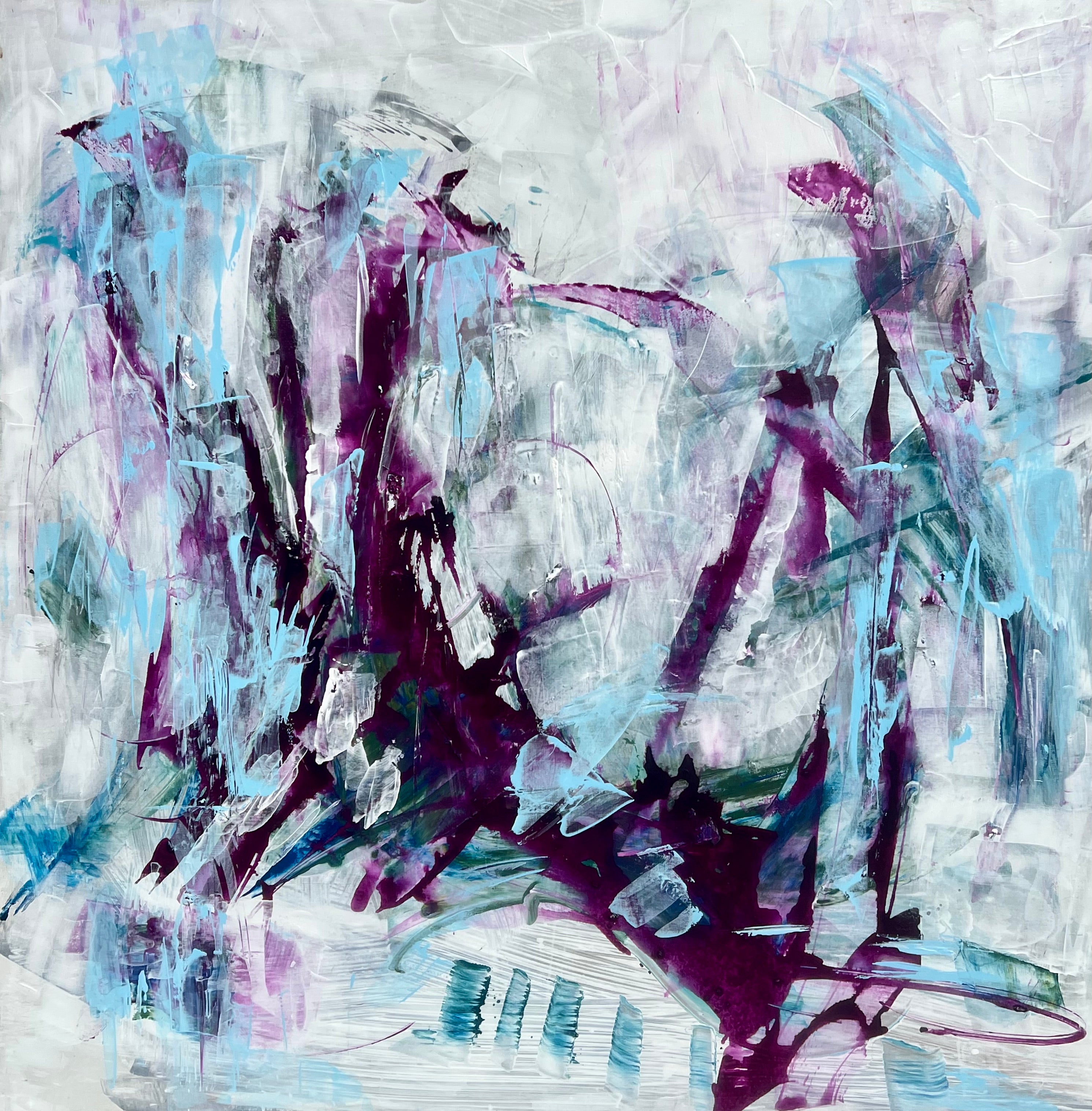 Abstract Acrylic Painting 'THE WHISPERS OF MY SOUL' - Acrylics, Pigments on Canvas Michelle Hold