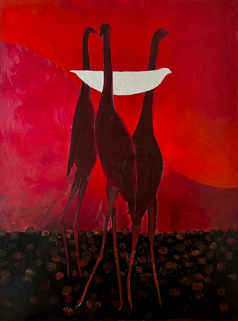 Figurative Oil 'PERIRRHANTERION, WHERE TO TURN' - Oil on canvas Laurie Goodhart