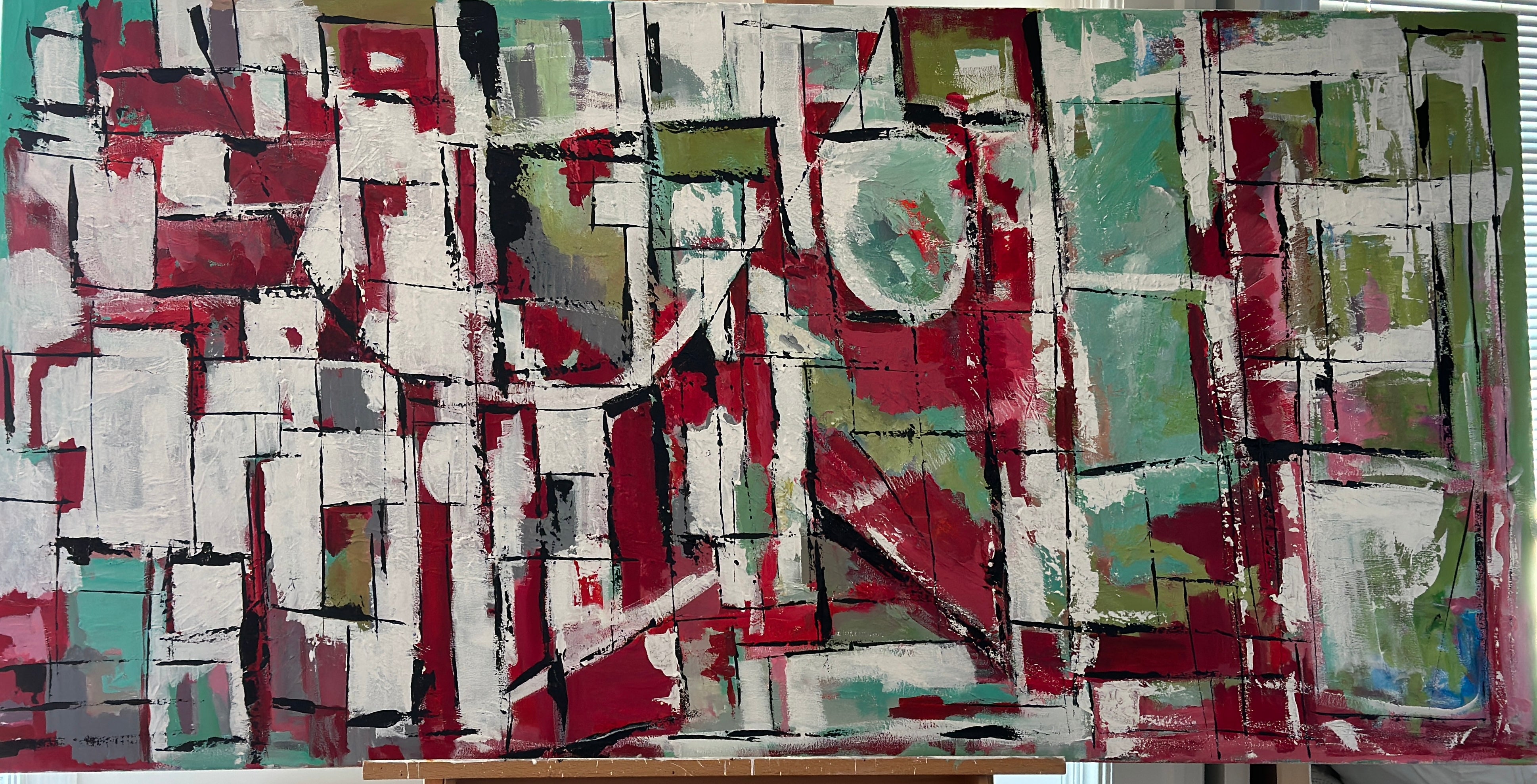 Acrylic 'YOU PUZZLE ME' - Acrylic on cradled canvas (1 3/4”) Carol Siskind