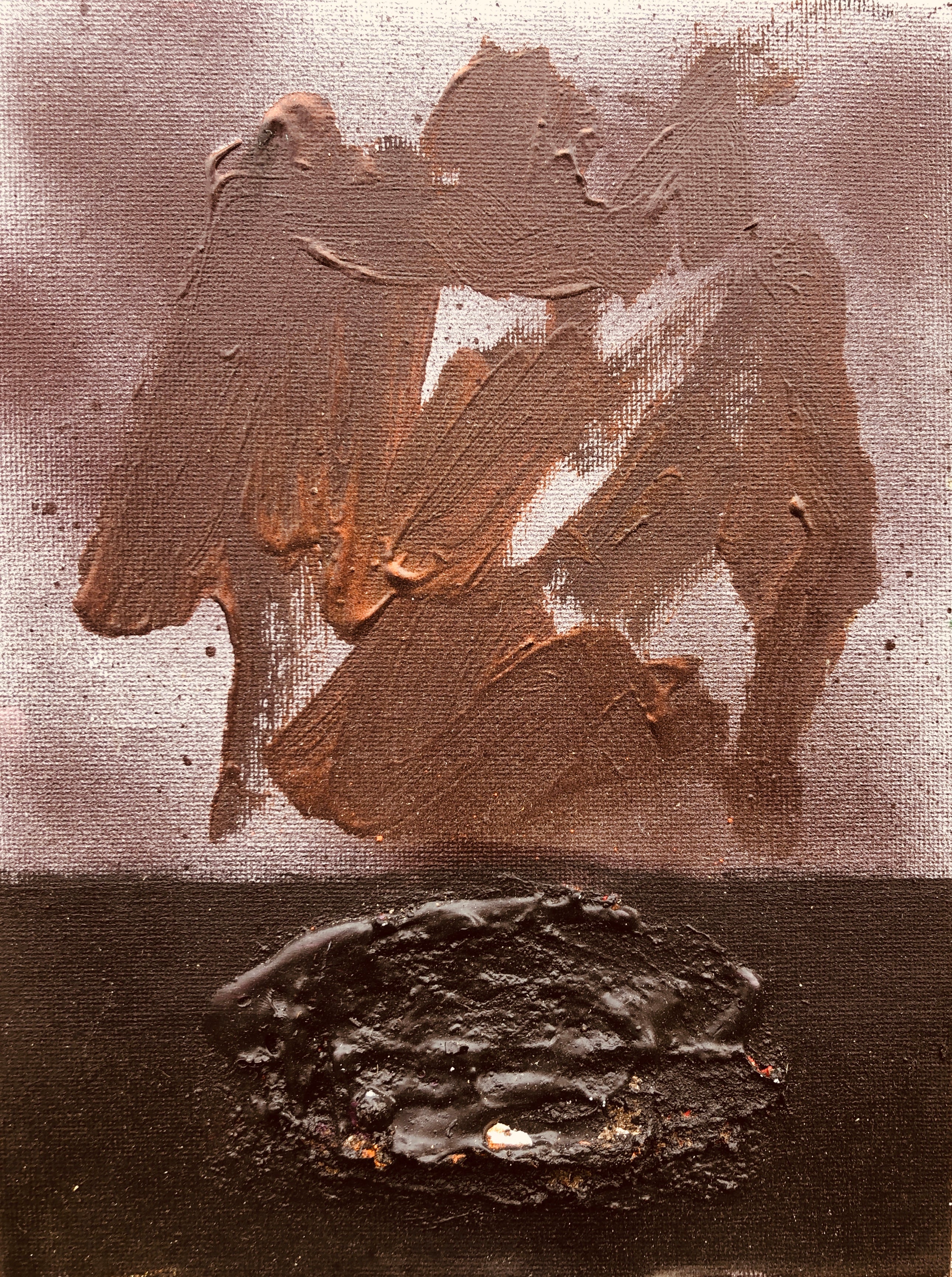 Painting 'CALLIGRAPHIC FORM' - Acrylic on Cardboard (Mixed Techniques) Rashad Babayev
