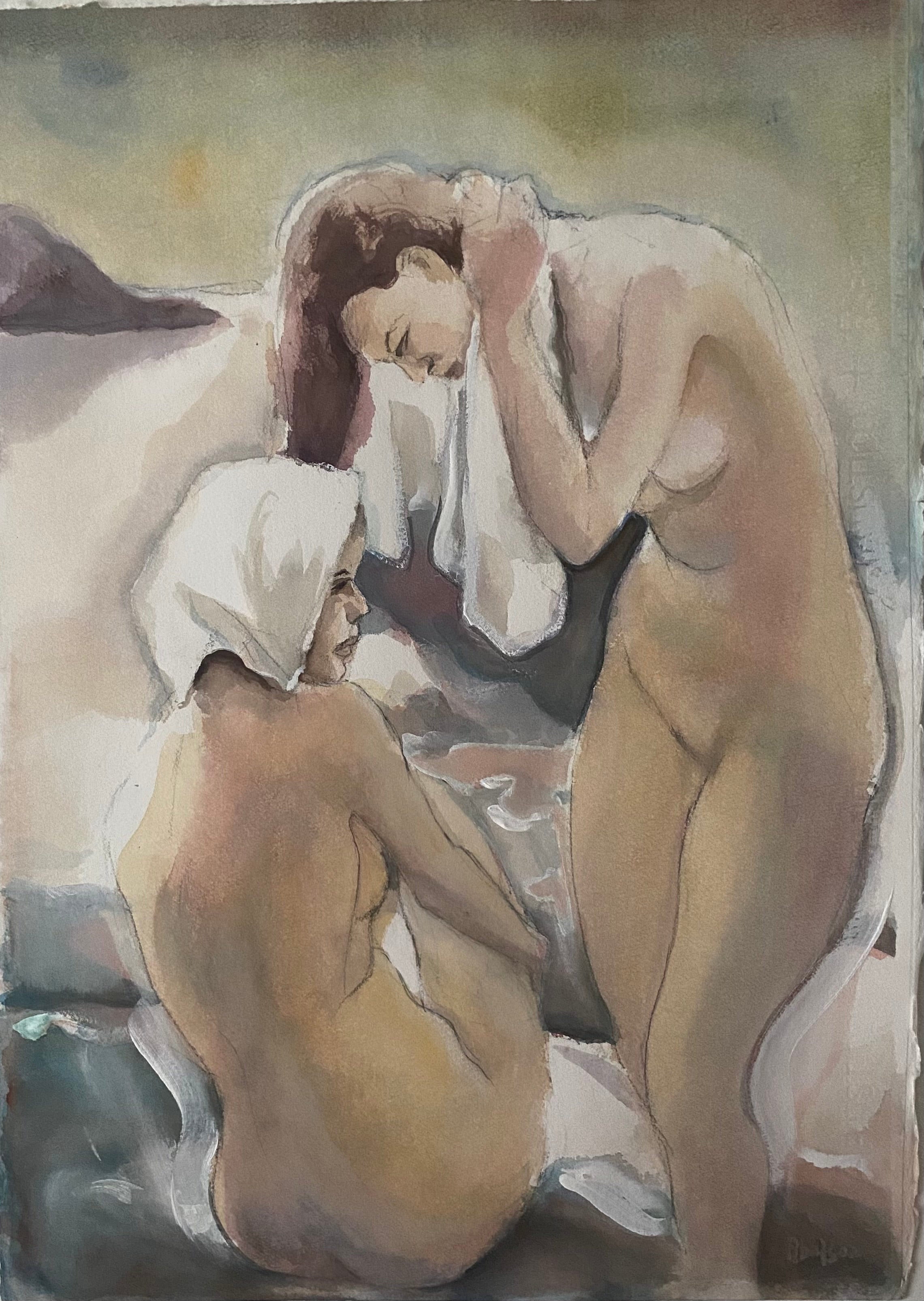 Painting Watercolor 'FIGURES' - Watercolour on Arches Paper David Abelson