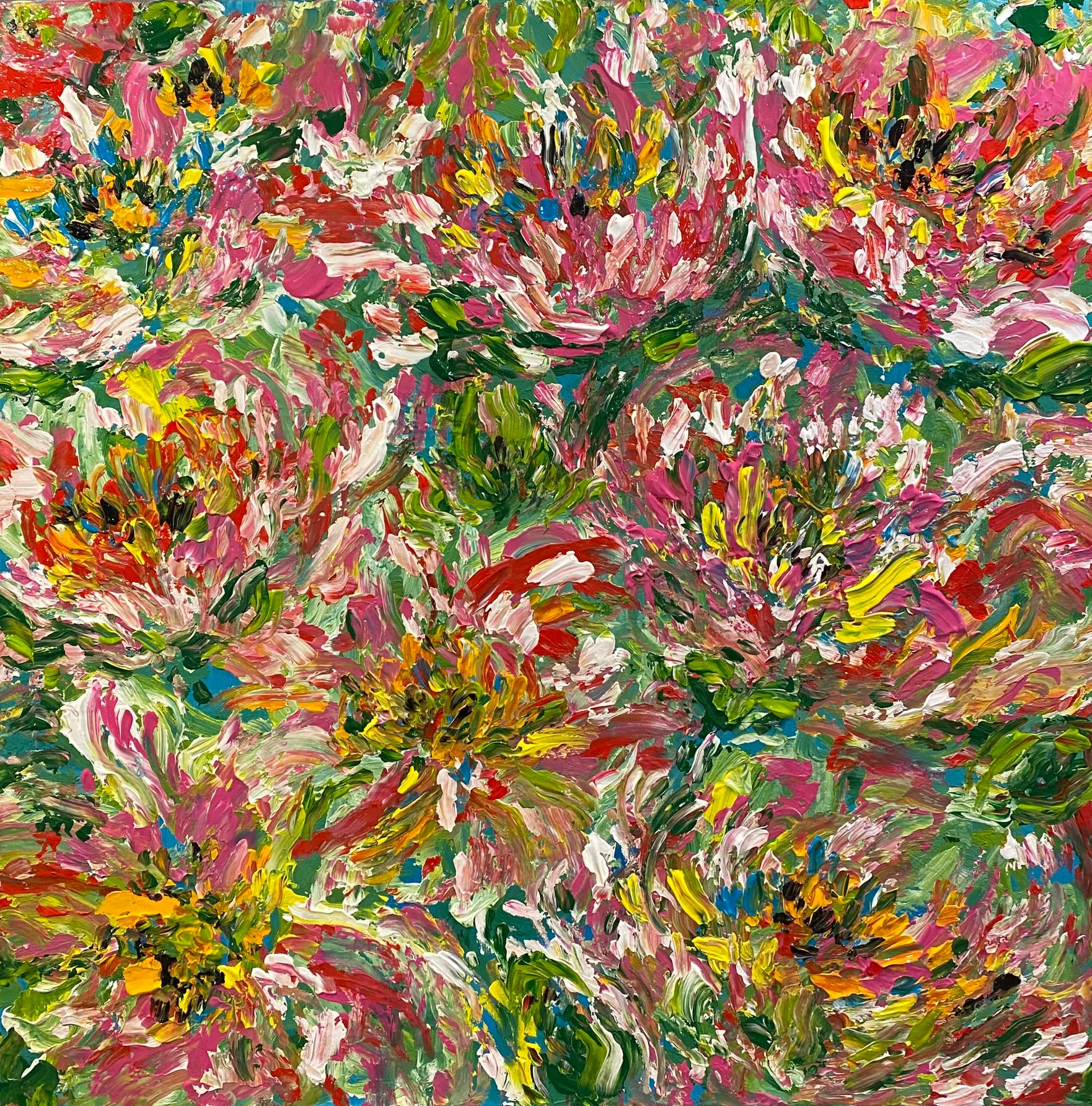 Abstract 'SPARKS' - Acrylics on Canvas Catherine Cameron