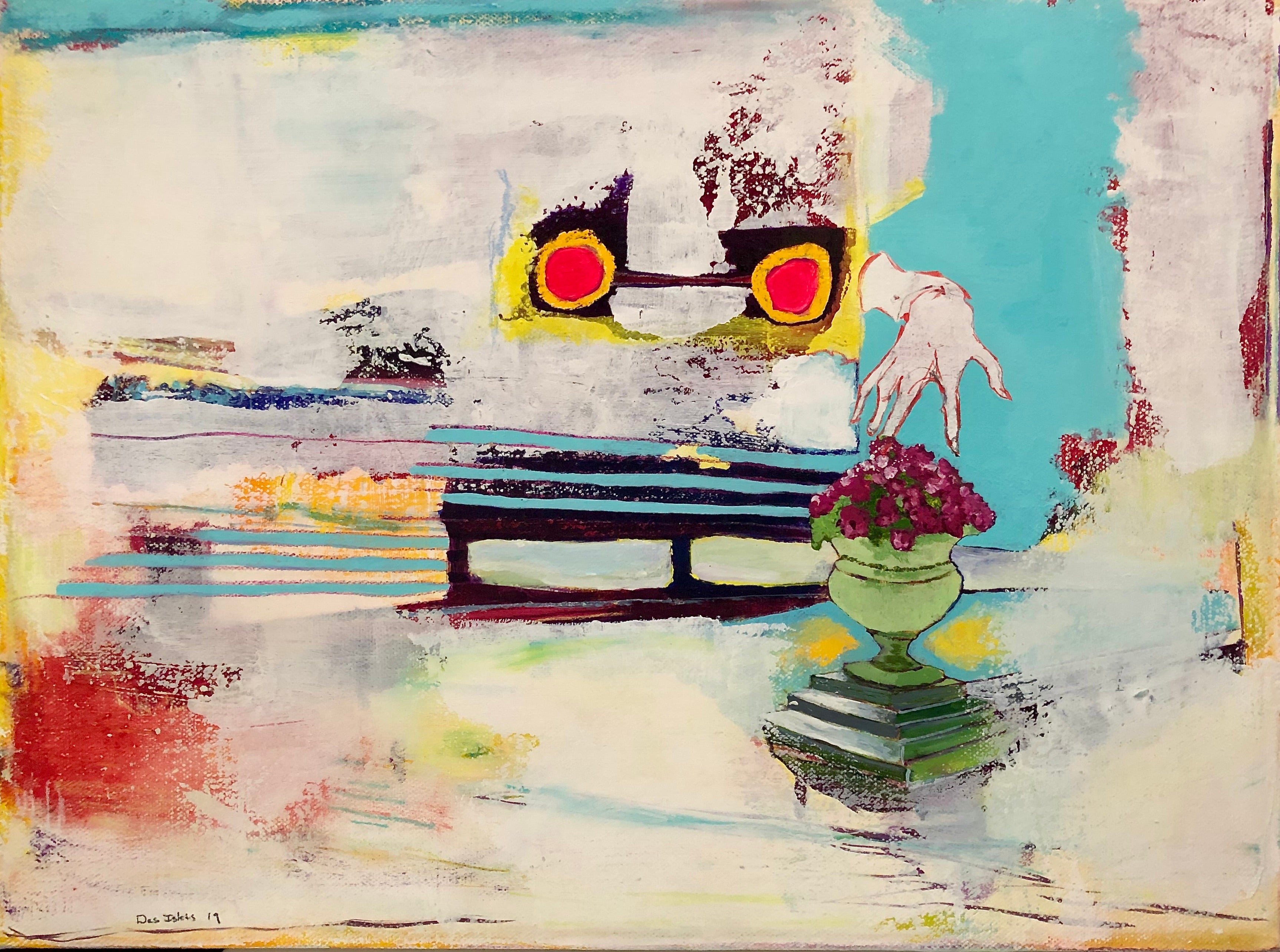 Acrylic Painting 'BASKET WEAVING' - Acrylic, Pastel, and Colored Pencil on Canvas Derek Des Islets