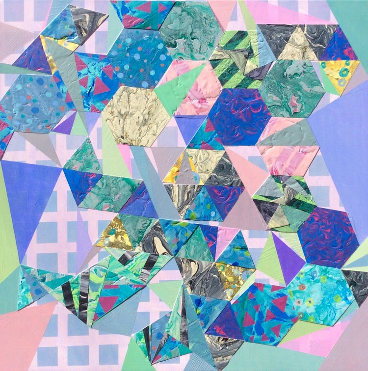 Abstract Geometric Painting 'CLUSTER 4' - Acrylic on Canvas Katherine Adkins