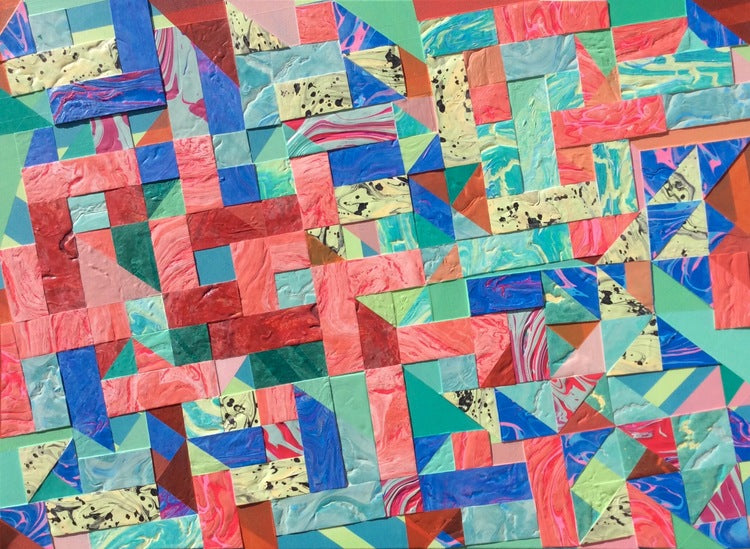 Abstract Geometric Painting 'CLUSTER 2' - Acrylic on Canvas Katherine Adkins