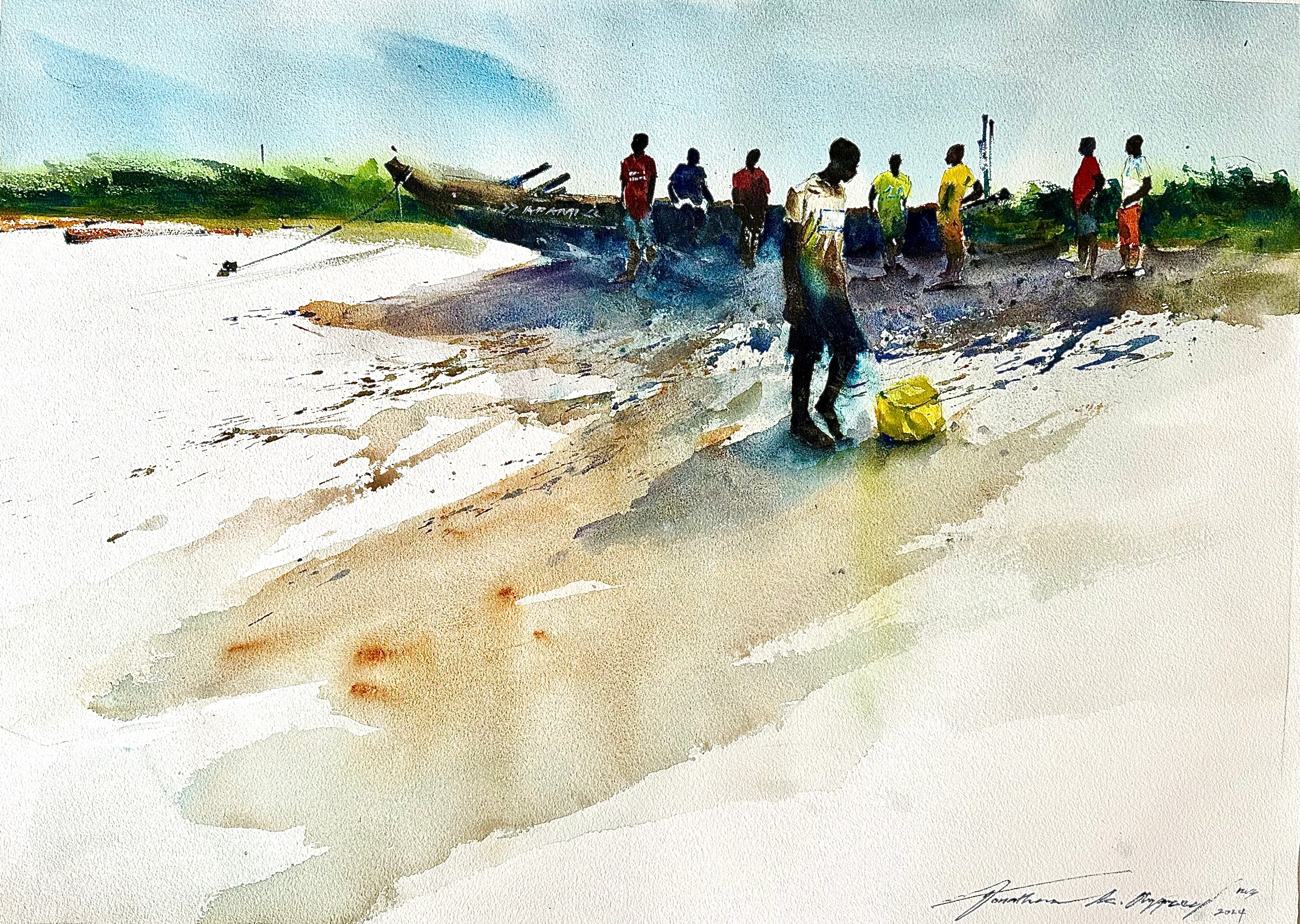 Painting 'MY HOPE IS IN YOU' - Watercolour Jonathan Kwegyir Aggrey