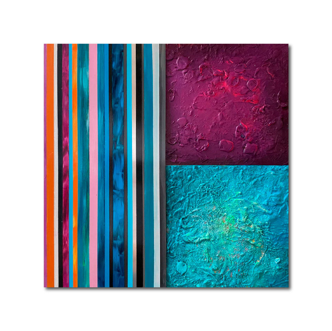 Abstract Acrylic Geometric Painting 'INFINITY 3432' - Acrylic Tiles on Wooden Board Brigitte Puschmann