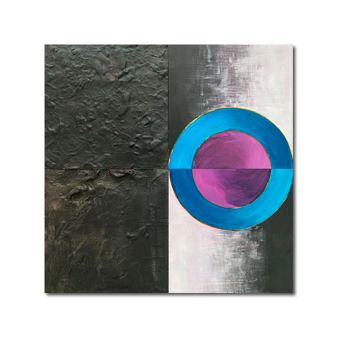 Abstract Acrylic Geometric Painting 'INFINITY 6354' Acrylic Tiles on Wooden Board Brigitte Puschmann