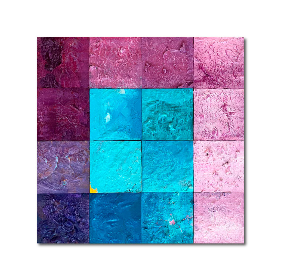 Abstract Acrylic Geometric Painting 'INFINITY 6594' - Acrylic Tiles on Wooden Board Brigitte Puschmann