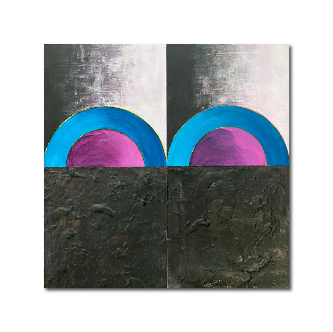 Abstract Acrylic Geometric Painting 'INFINITY 8050' - Acrylic Tiles on Wooden Board Brigitte Puschmann
