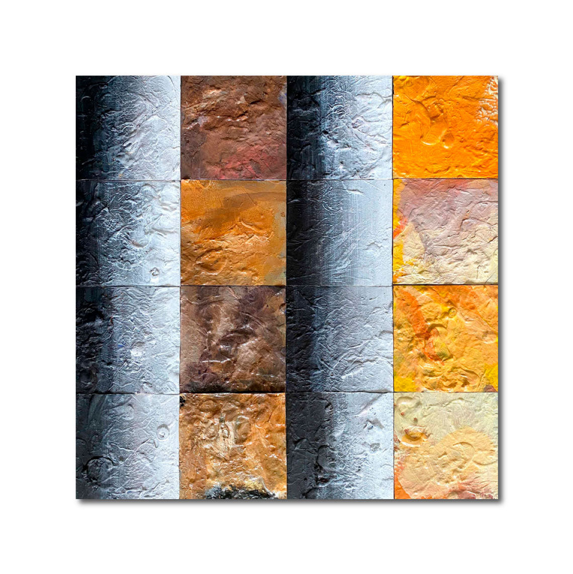 Abstract Acrylic Geometric Painting 'INFINITY 8845' Acrylic Tiles on Wooden Board Brigitte Puschmann