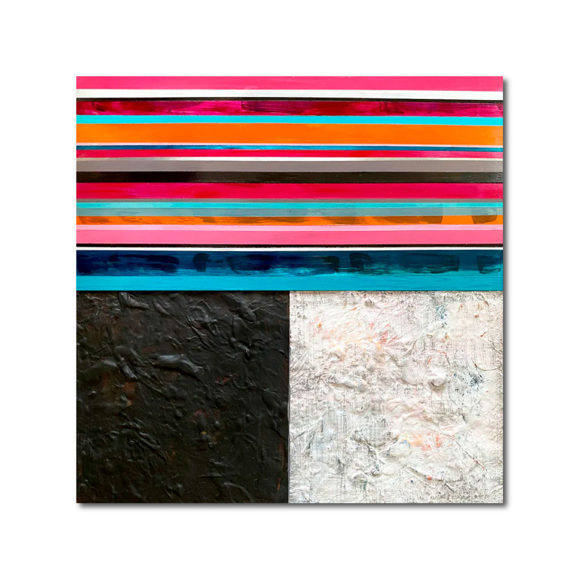 Abstract Acrylic Geometric Painting 'INFINITY 9485' Acrylic Tiles on Wooden Board Brigitte Puschmann