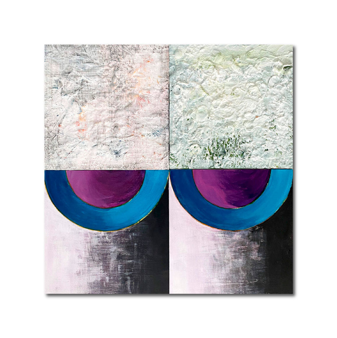 Abstract Acrylic Geometric Painting 'INFINITY 9739' - Acrylic Tiles on Wooden Board Brigitte Puschmann