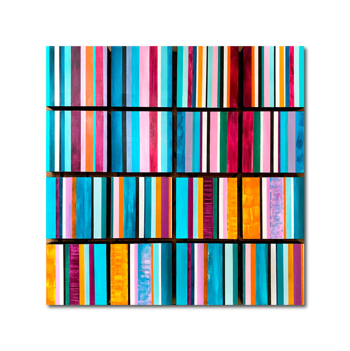 Abstract Acrylic Geometric Painting 'INFINITY BLOCKS 41580' Brigitte Puschmann