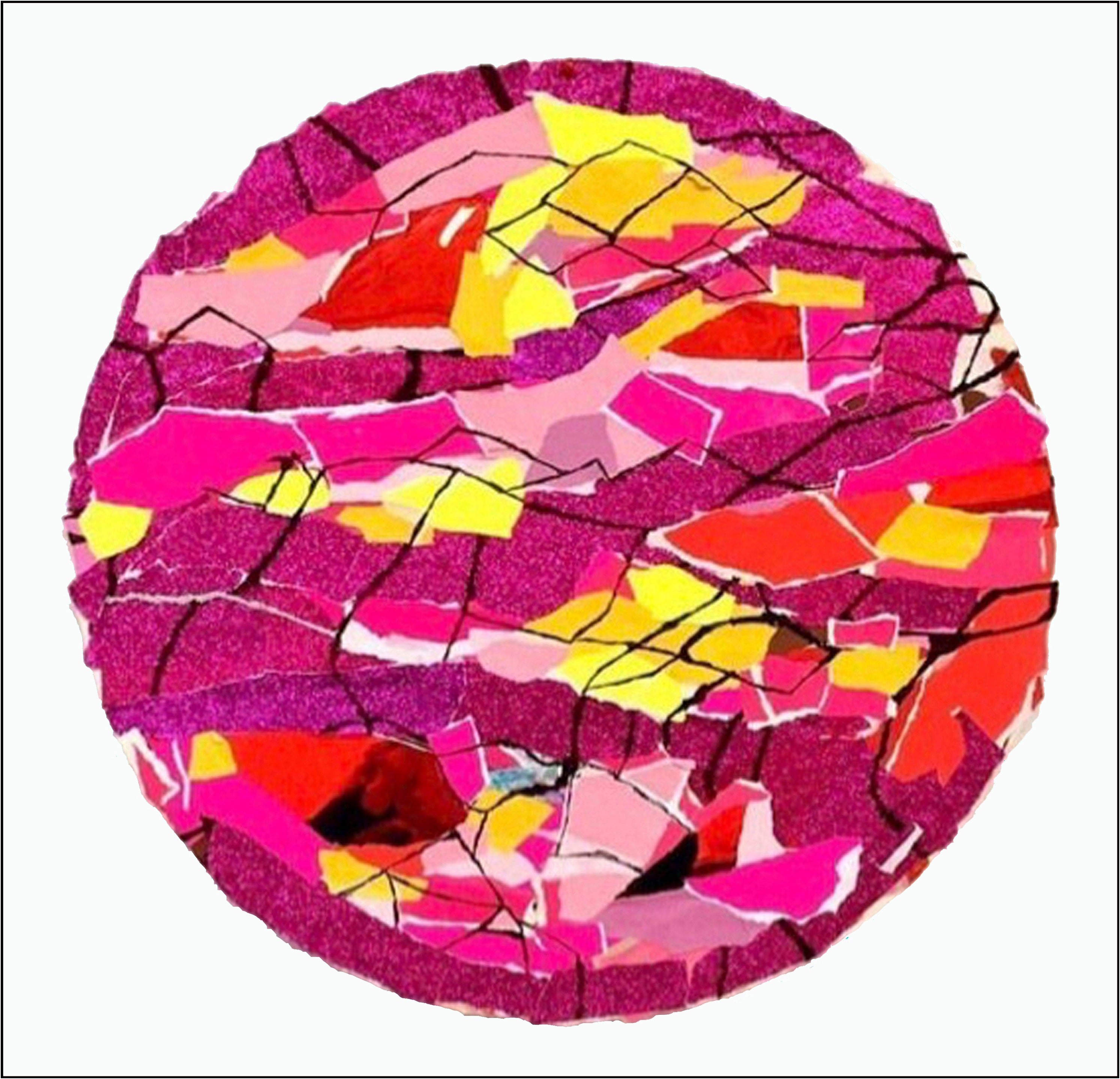 Abstract Painting 'INSIDE AND OUT-16-P' - Mixed Technique-Collage Mª Justa Rayego Seriñán