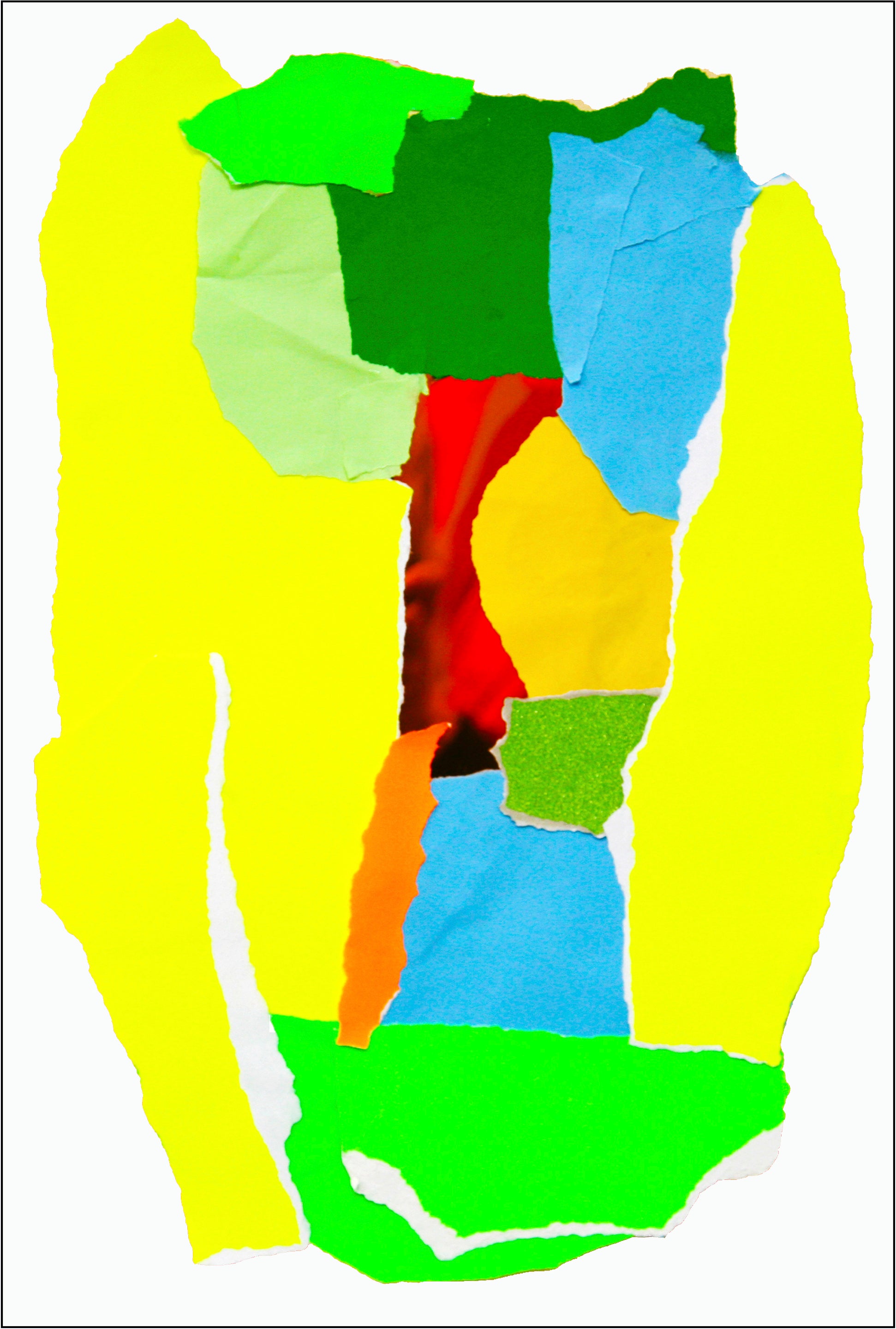 Abstract Painting 'INSIDE AND OUT-44-P' - Mixed Technique-Collage Mª Justa Rayego Seriñán