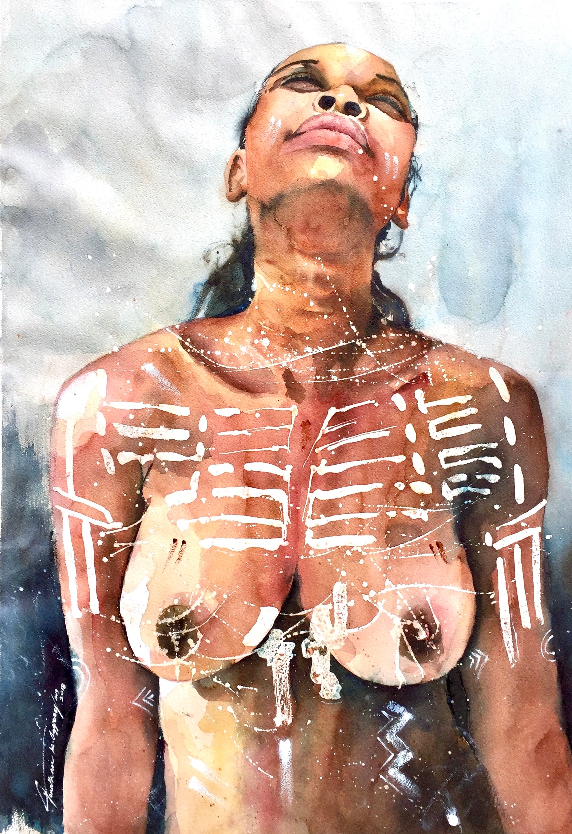 Painting 'ENCHANTMENT' - Watercolour Jonathan Kwegyir Aggrey