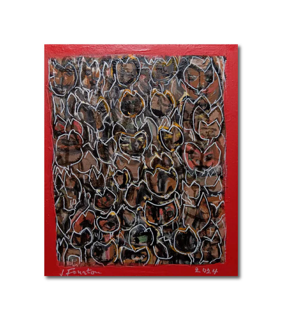 Oil 'JOYFUL GARDEN' - Oil on canvas Jean Fourton