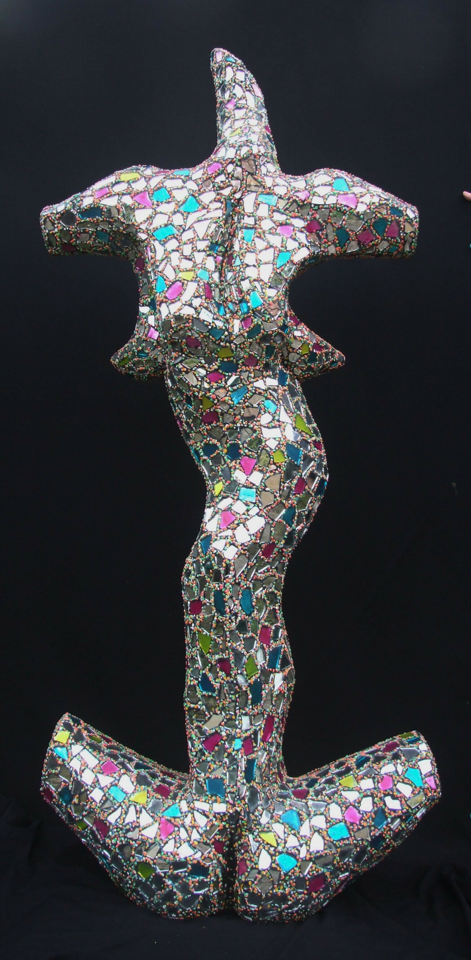 Figurative Mixed Media Mosaic Sculpture “ Warrior Queen “ ( mother of all battles ) Andru Fijalkowski