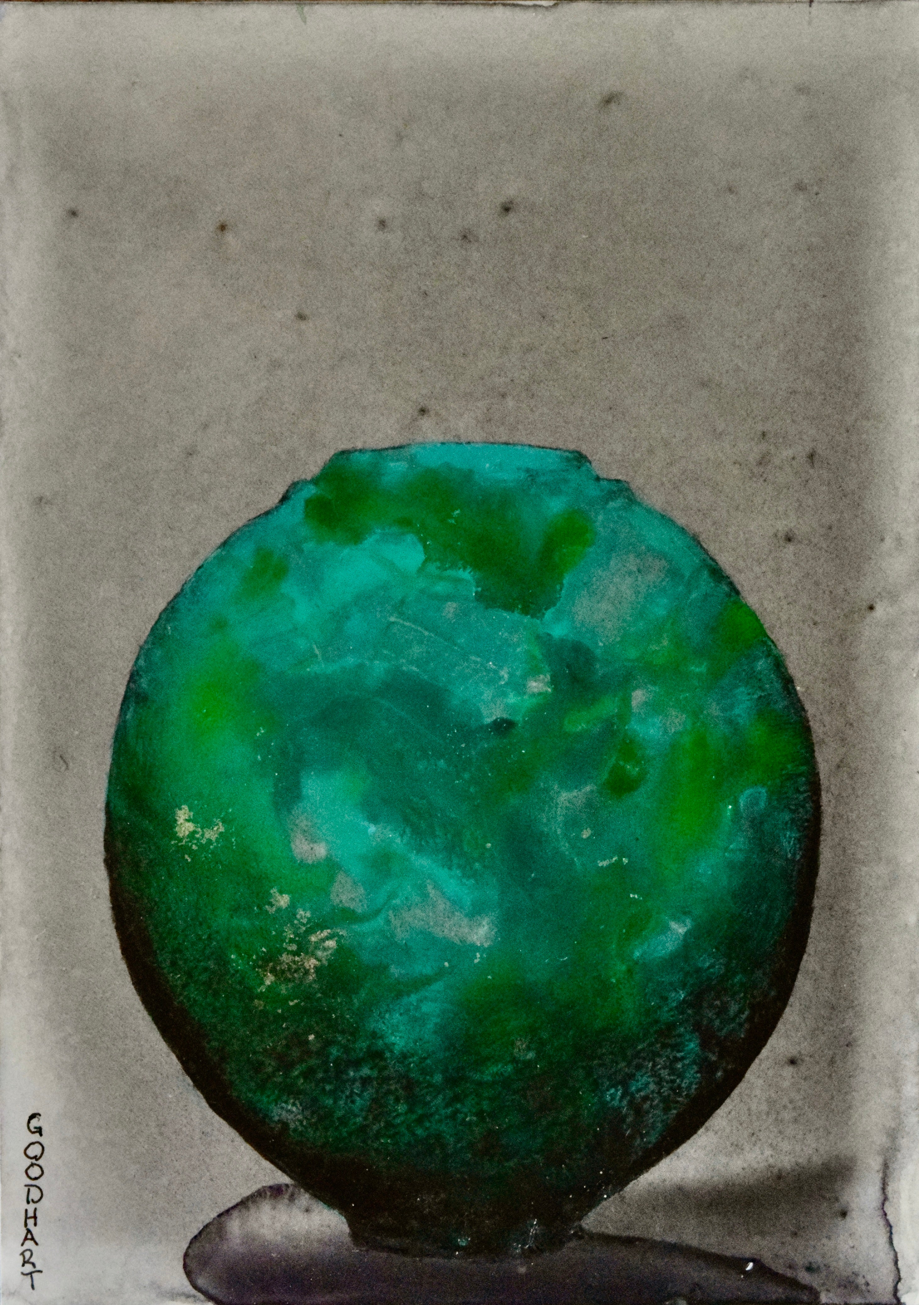 Figurative Ink Oil Watercolor 'JADE VESSEL' - Mixed Media on Panel Laurie Goodhart