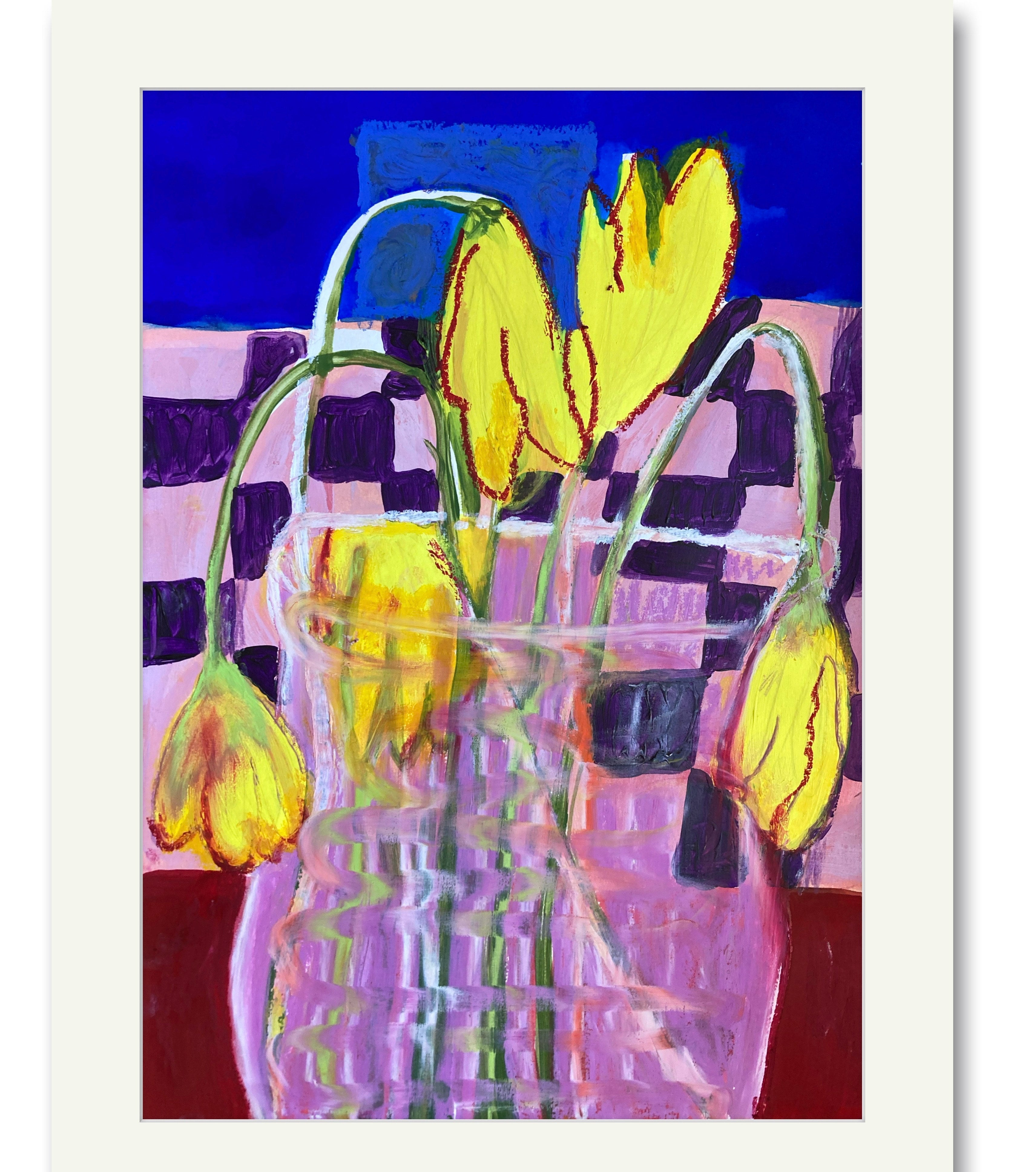 Acrylic Ink 'JONQUILLES' - Ink, acrylic, and pastel on Canson paper Nina Fourton