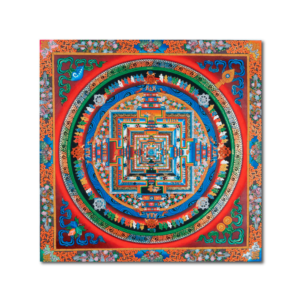 Design Figurative Painting Psychedelic Thanka Visionary 'KALACHAKRA MANDALA' Boudha Stupa Thanka Center