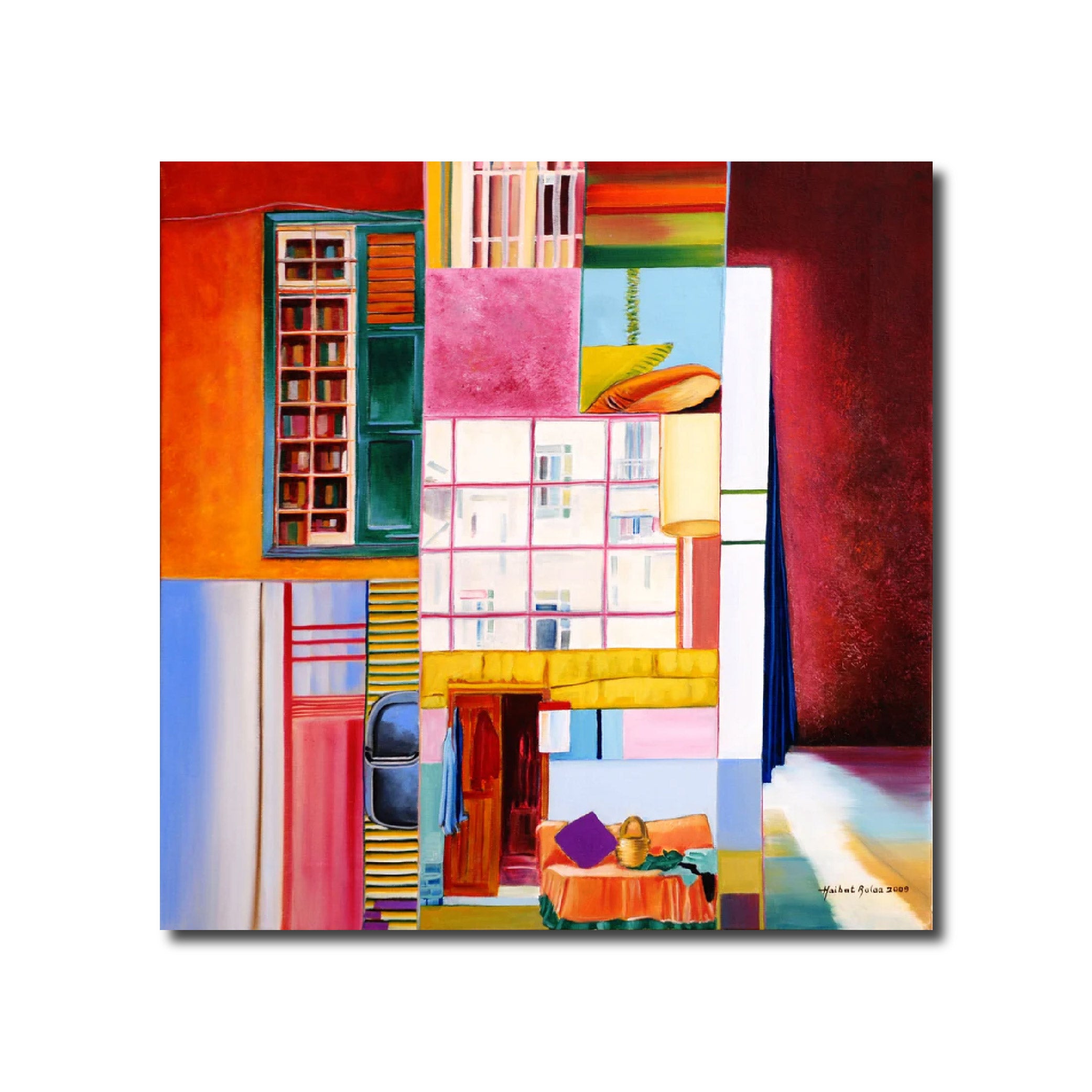 Abstract 'LIGHT AND SHADE' - Oil on Canvas Haibat El Balaa