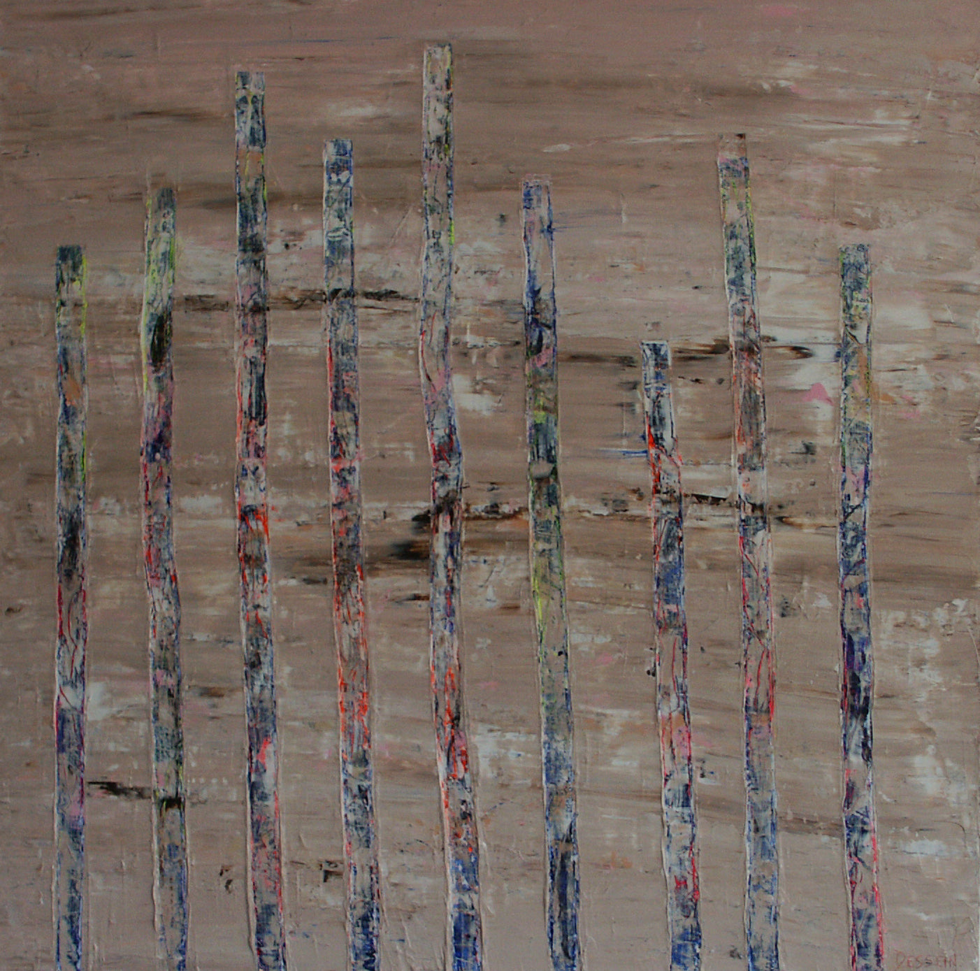 Painting 'LIBÉRATION 4' - Acrylic on canvas Delphine DESSEIN