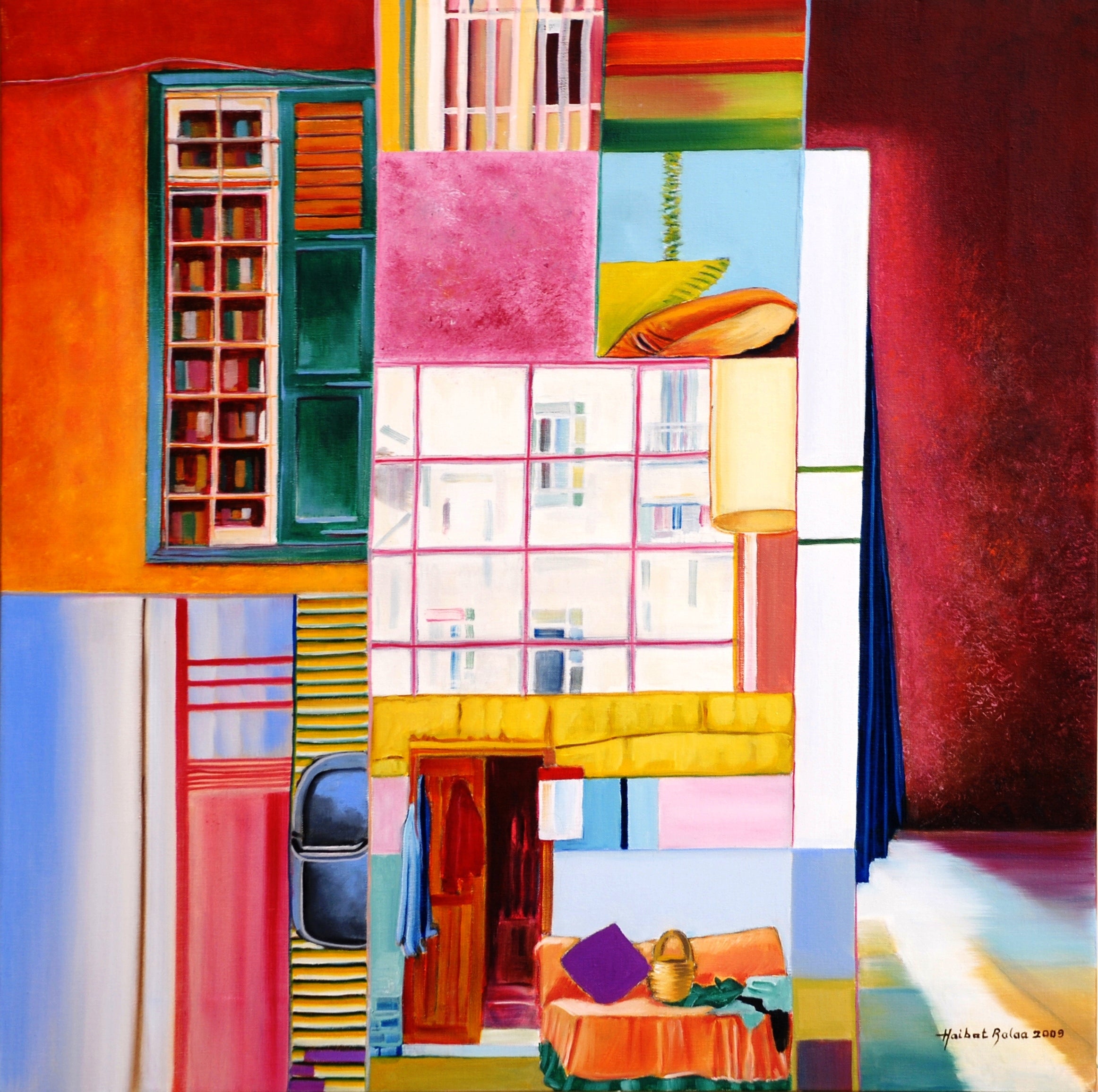 Abstract 'LIGHT AND SHADE' - Oil on Canvas Haibat El Balaa