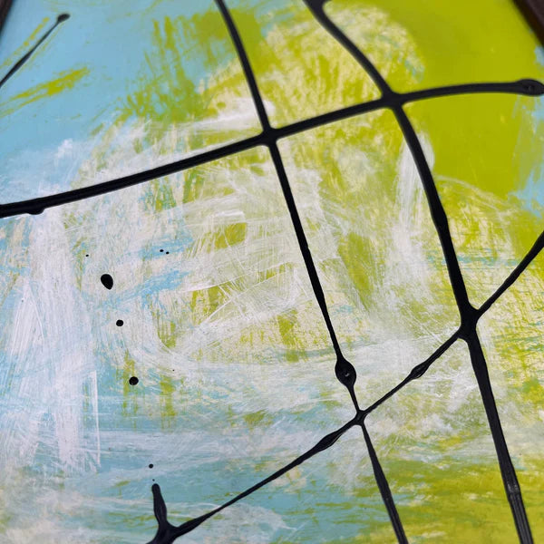 Acrylic 'LIME BREEZE' - Acrylic on Glass Sam Lewis