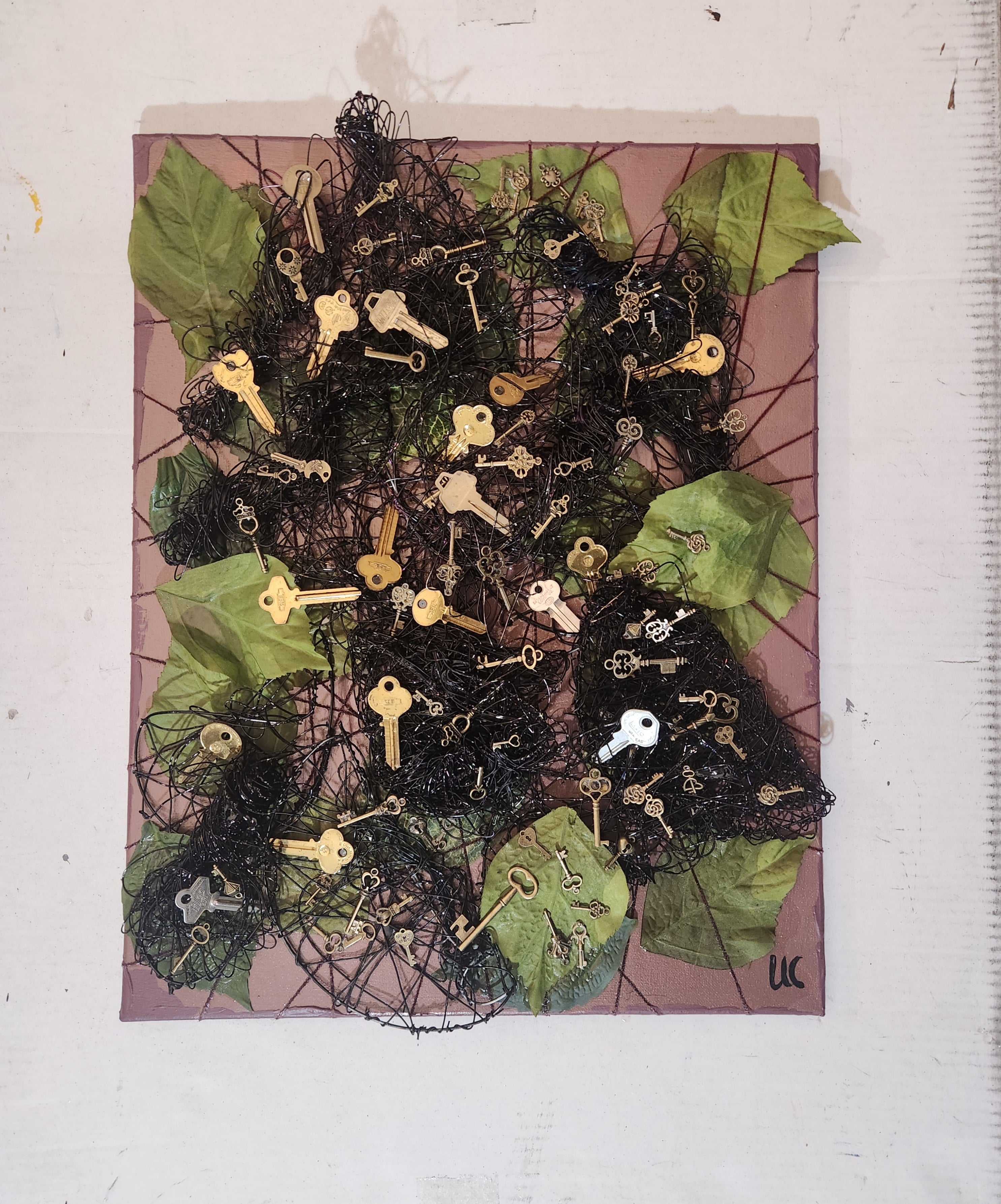 Mixed Media 'LOST KEYS II' - Object and Mixed Media on Canvas Ulani Curry