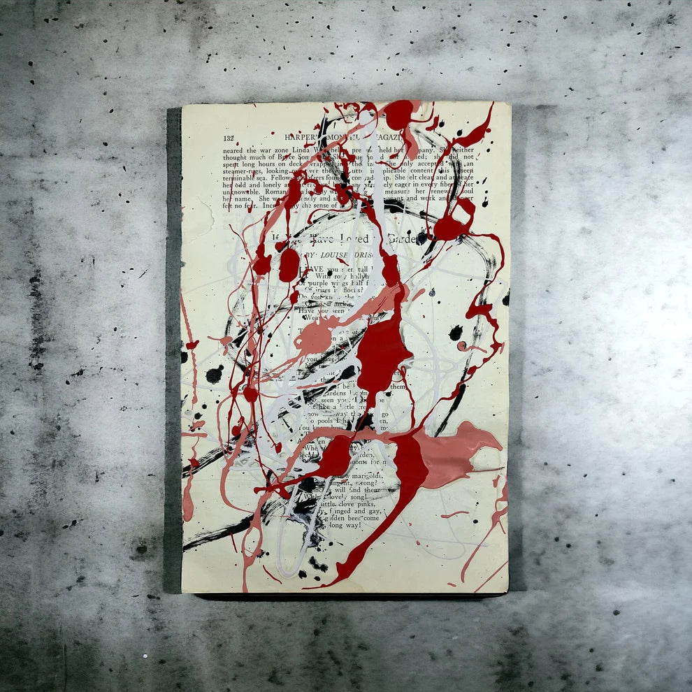 Abstract Mixed Media Painting 'LOVE STORIES SIGNED #11' - Mixed Media Abstract Art Painting Sam Lewis