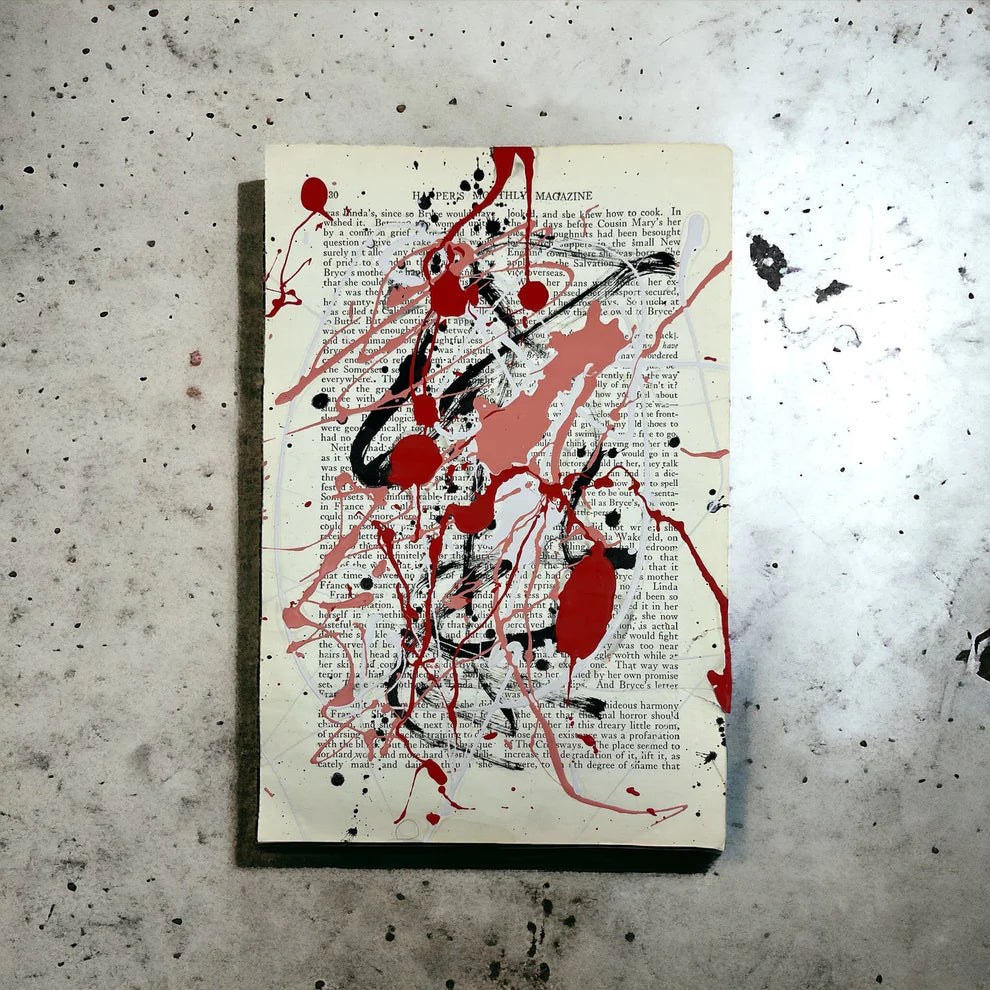 Abstract Mixed Media Painting 'LOVE STORIES SIGNED #12' - Mixed Media Abstract Art Painting Sam Lewis