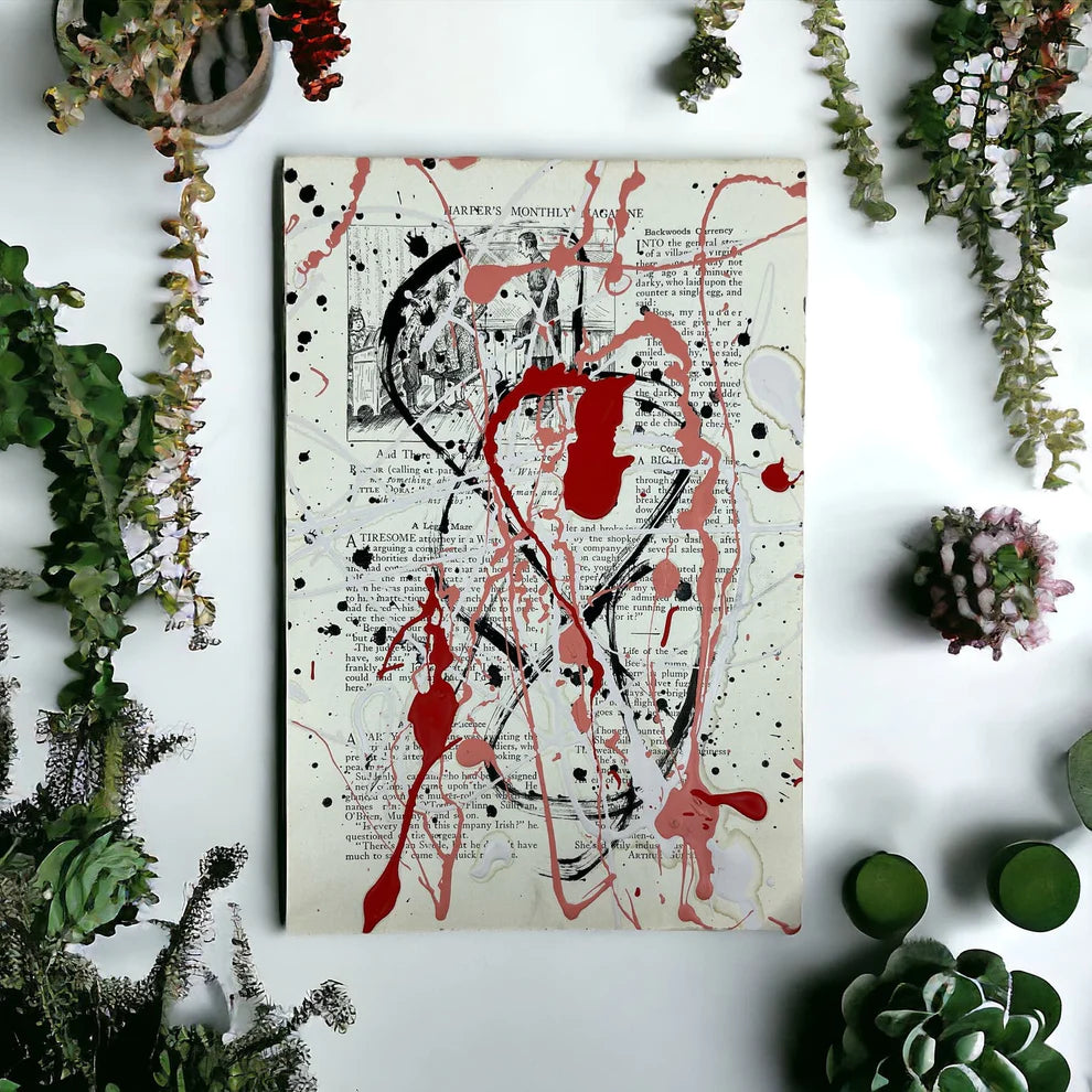 Abstract Mixed Media Painting 'LOVE STORIES SIGNED #15' - Mixed Media Abstract Art Painting Sam Lewis