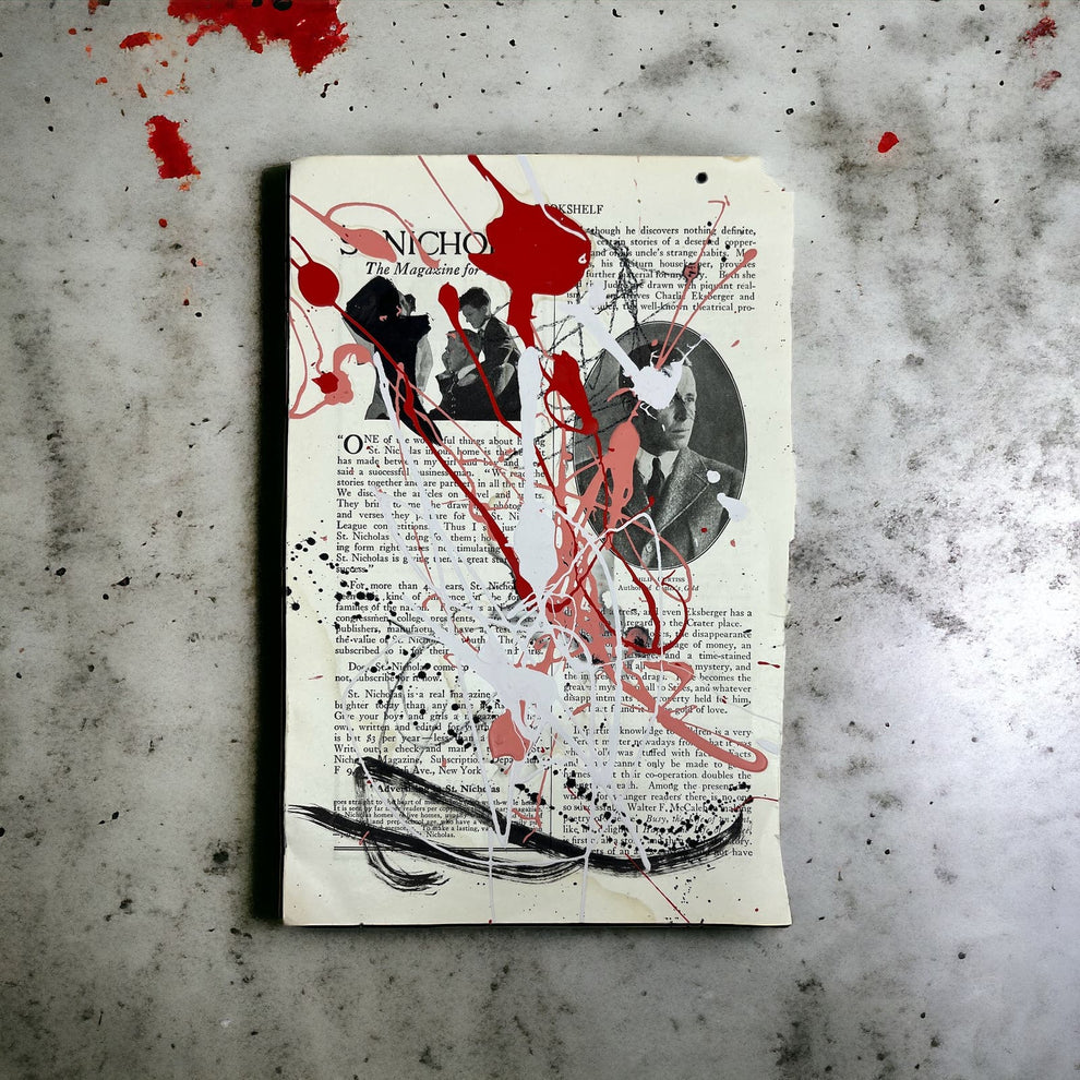 Abstract Mixed Media Painting 'LOVE STORIES SIGNED #16' - Mixed Media Abstract Art Painting Sam Lewis