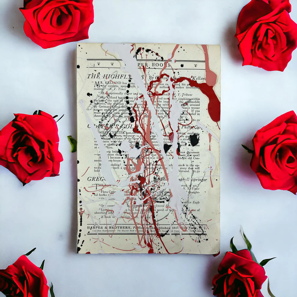 Abstract Mixed Media Painting 'LOVE STORIES SIGNED #17' - Mixed Media Abstract Art Painting Sam Lewis