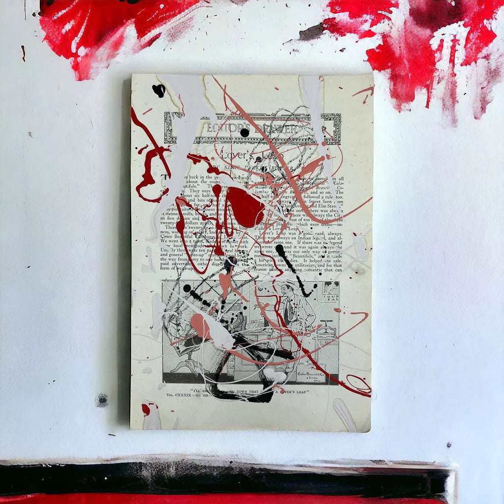 Abstract Mixed Media Painting 'LOVE STORIES SIGNED #18' - Mixed Media Abstract Art Painting Sam Lewis